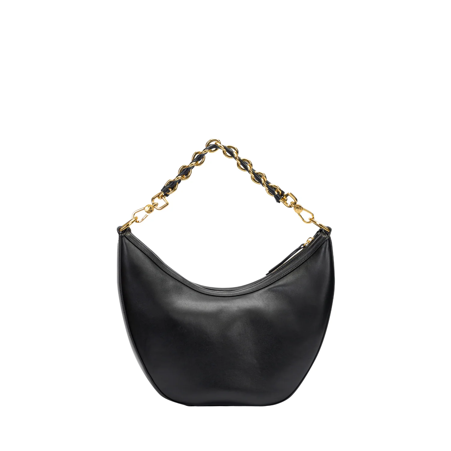 Orlandi Valentino Women's Black Quilted Crescent Hand Bag - Image 3