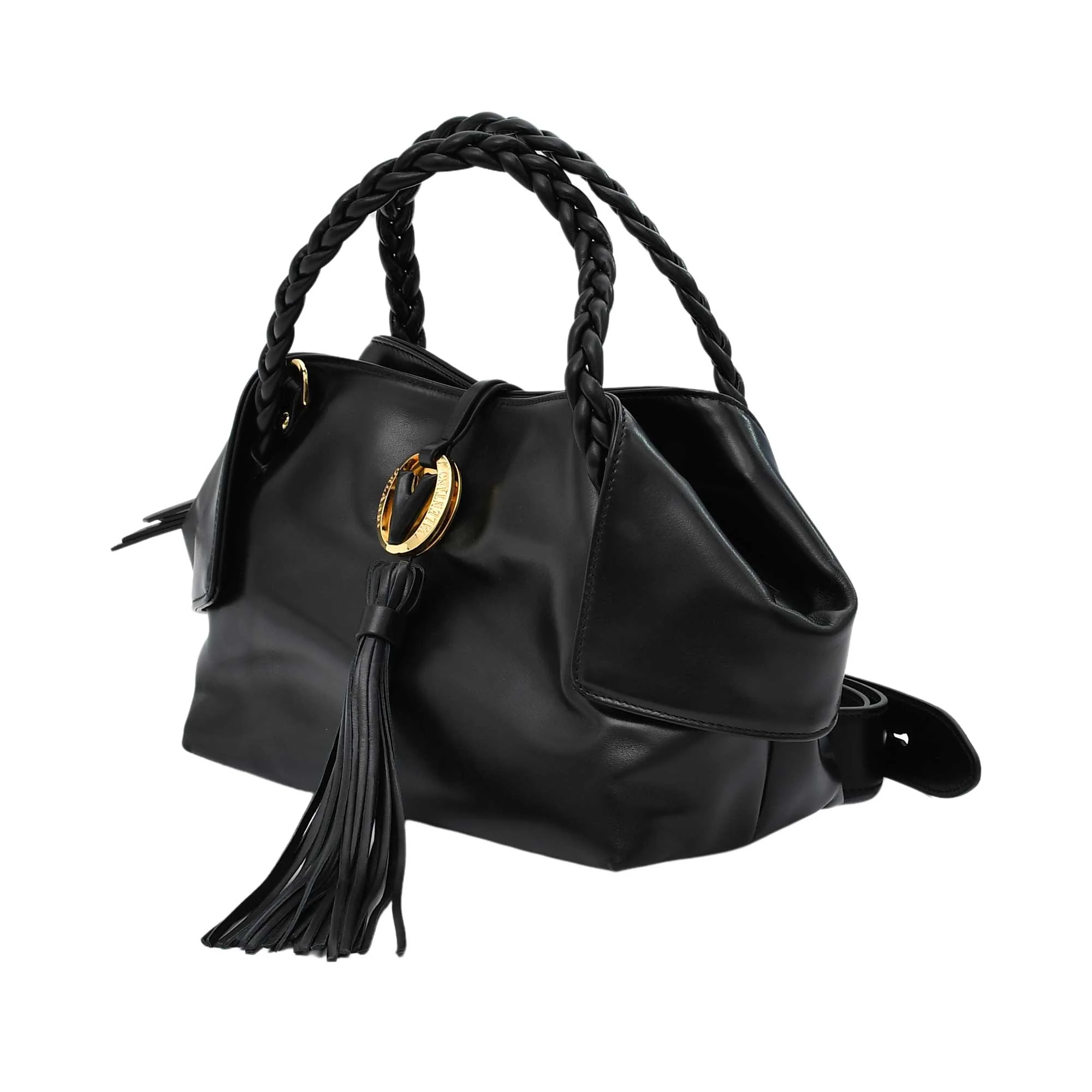 Orlandi Valentino Women's Leather Braided Handle Tote - Image 2
