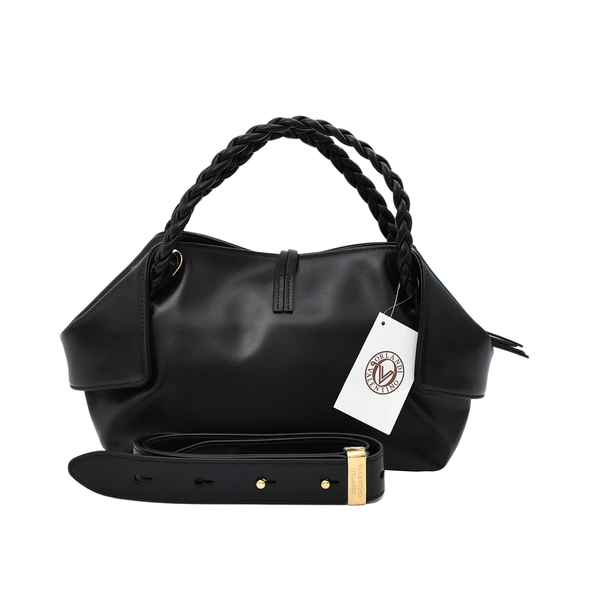 Orlandi Valentino Women's Leather Braided Handle Tote - Image 3