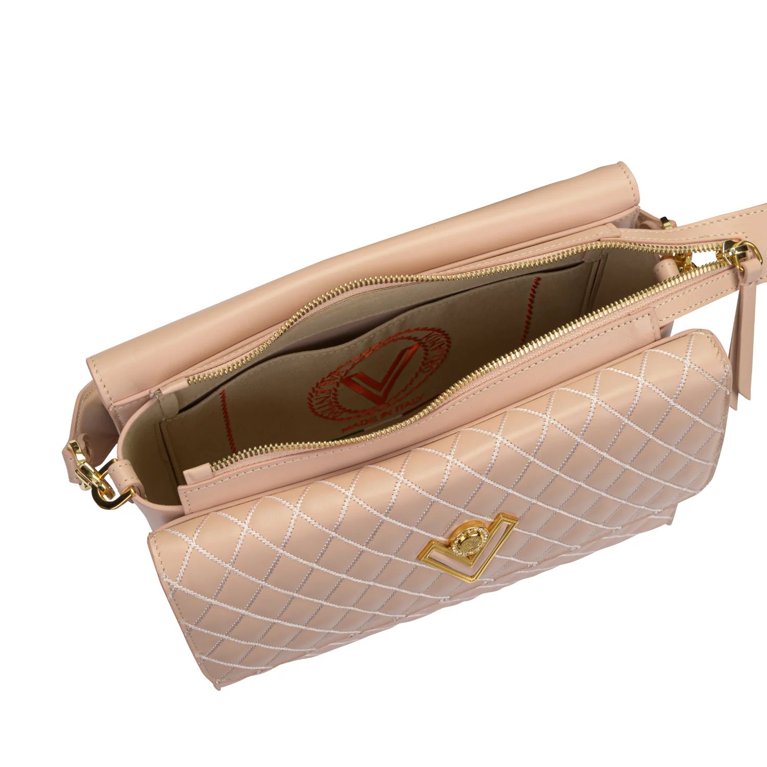 Orlandi Valentino Women's Quilted Suede Hand Bag - Image 3