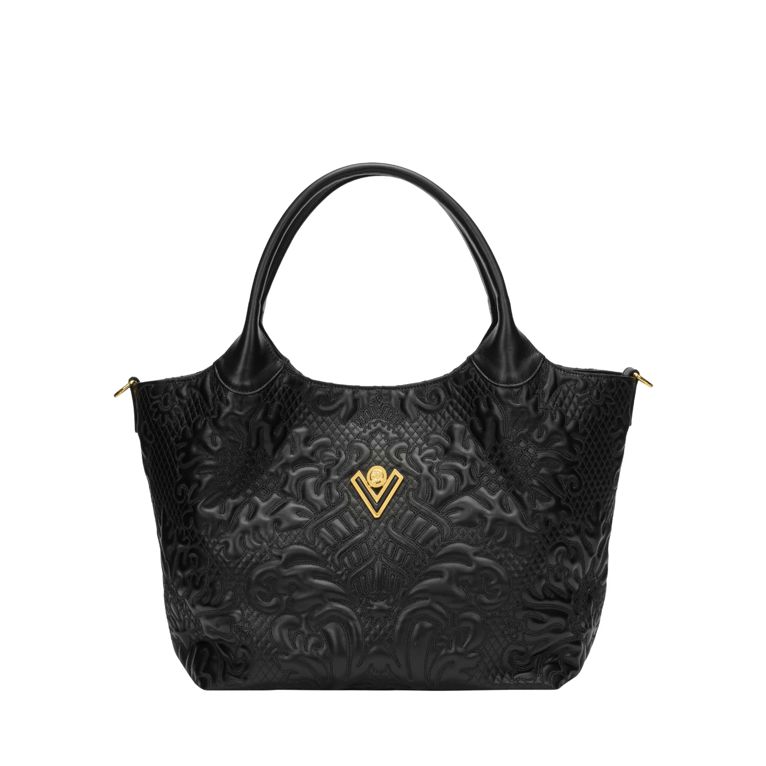Orlandi Valentino Women's Soraya Black Embossed Leather Hand Bag - Image 2