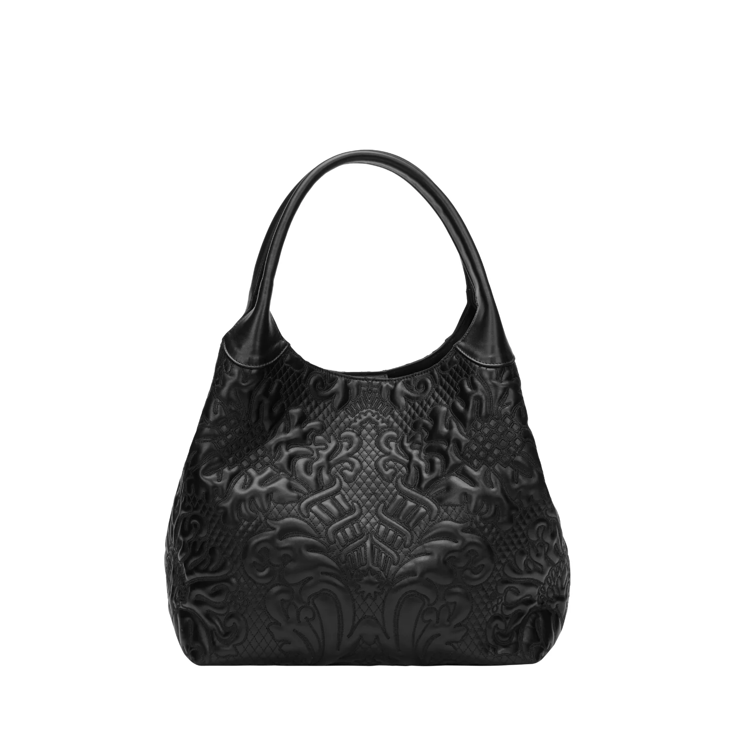 Orlandi Valentino Women's Soraya Black Embossed Leather Hand Bag - Image 4