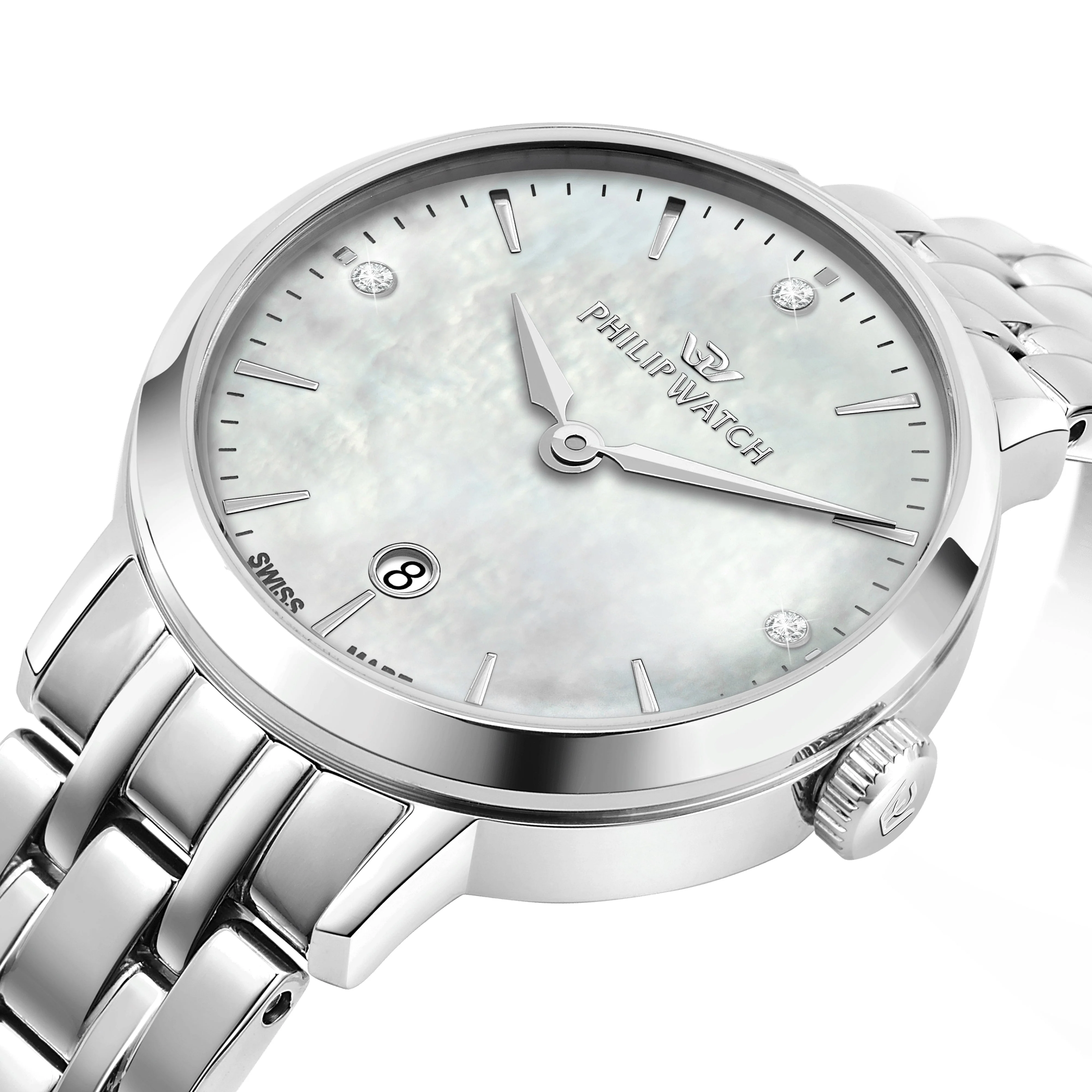 Philip Watch Audrey For Women, MOP Dial with Diamonds - Image 7