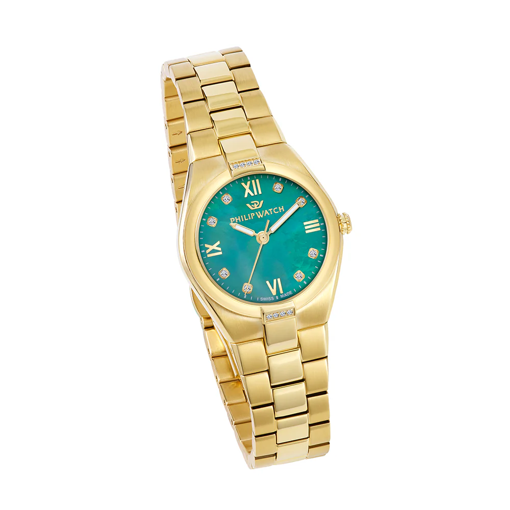 Philip Watch Timeless for Women, Green Dial with Diamonds - Image 3