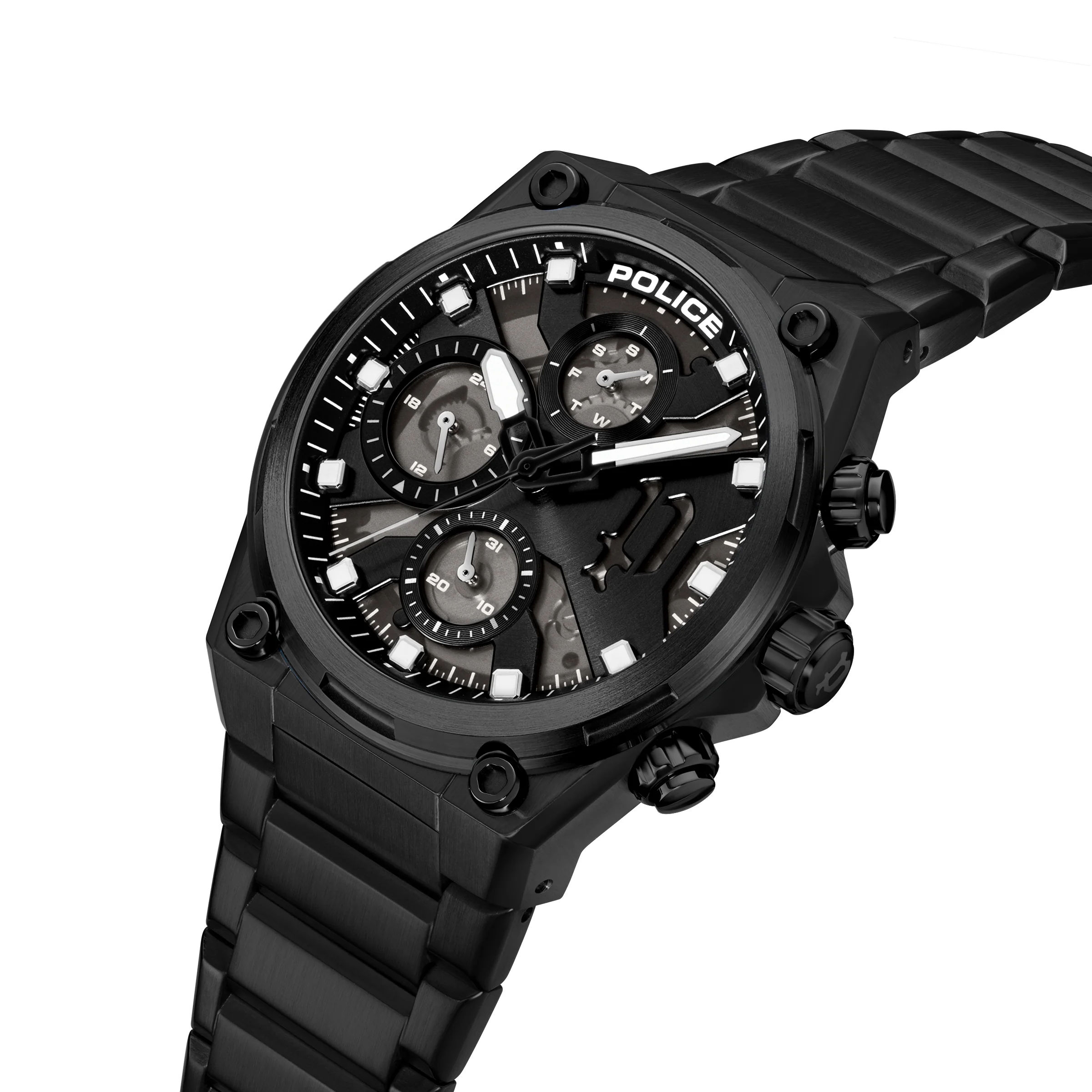 Police Airflow Men's 43MM Black Chronograph Stainless Steel Strap Watch - Image 2