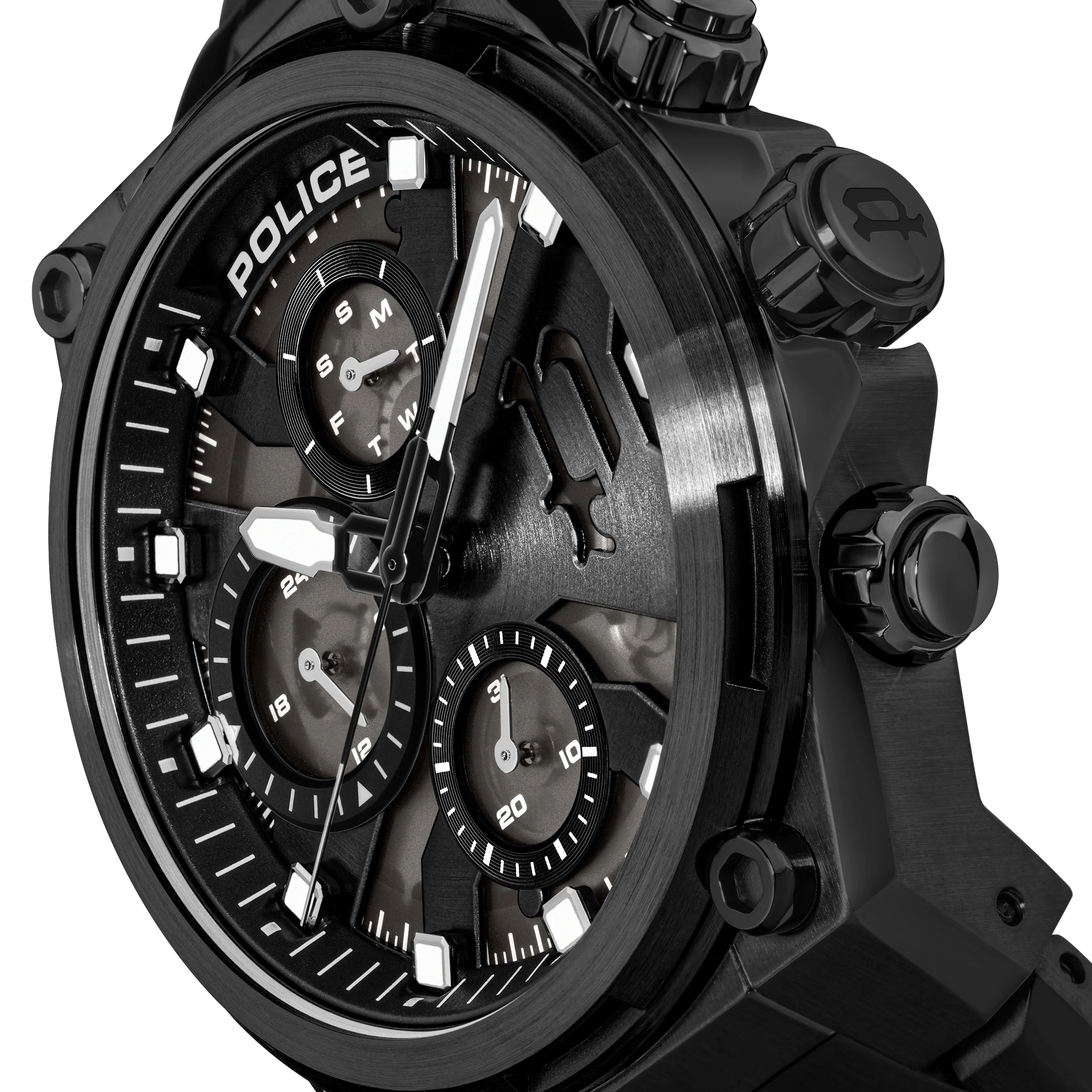 Police Airflow Men's 43MM Black Chronograph Stainless Steel Strap Watch - Image 3