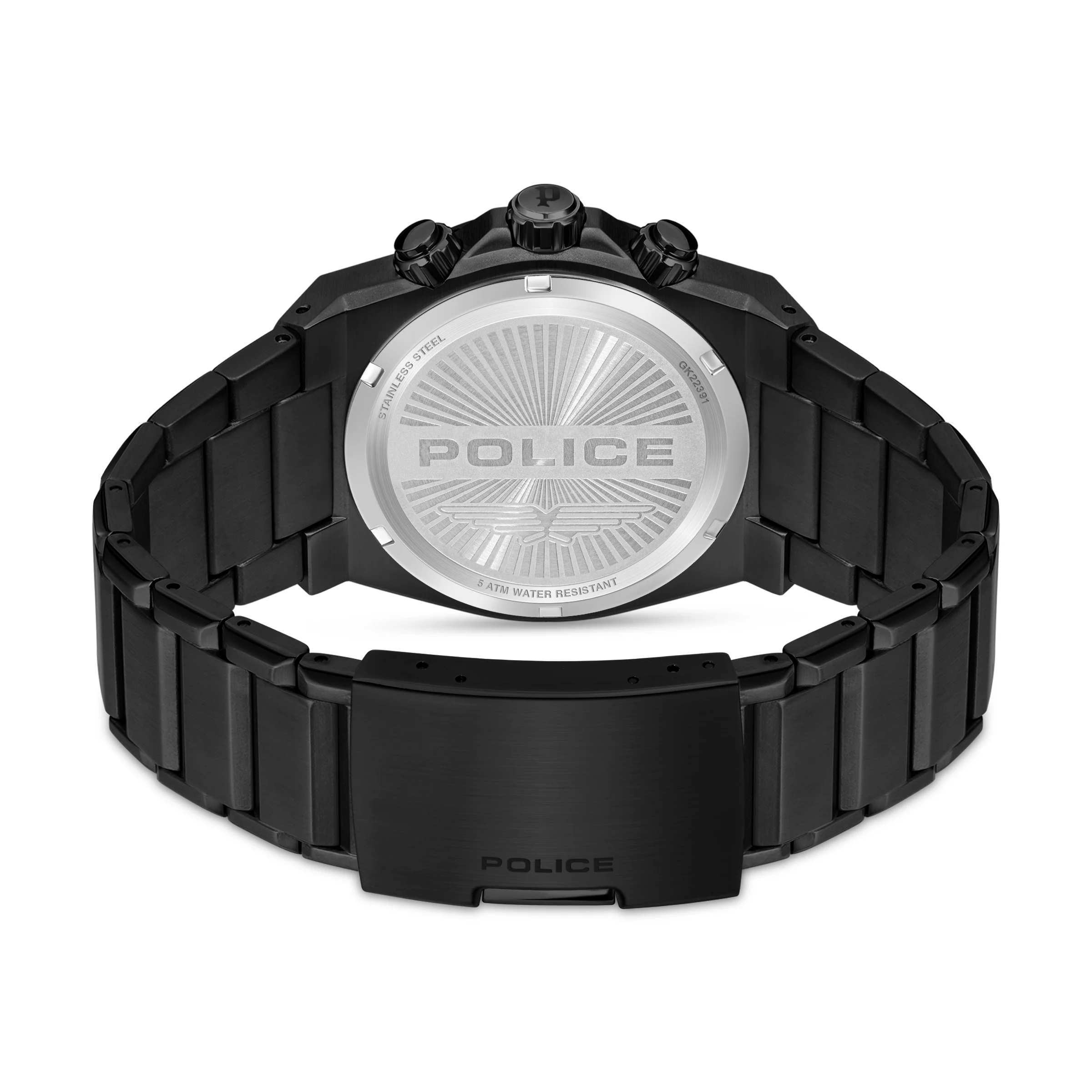 Police Airflow Men's 43MM Black Chronograph Stainless Steel Strap Watch - Image 4