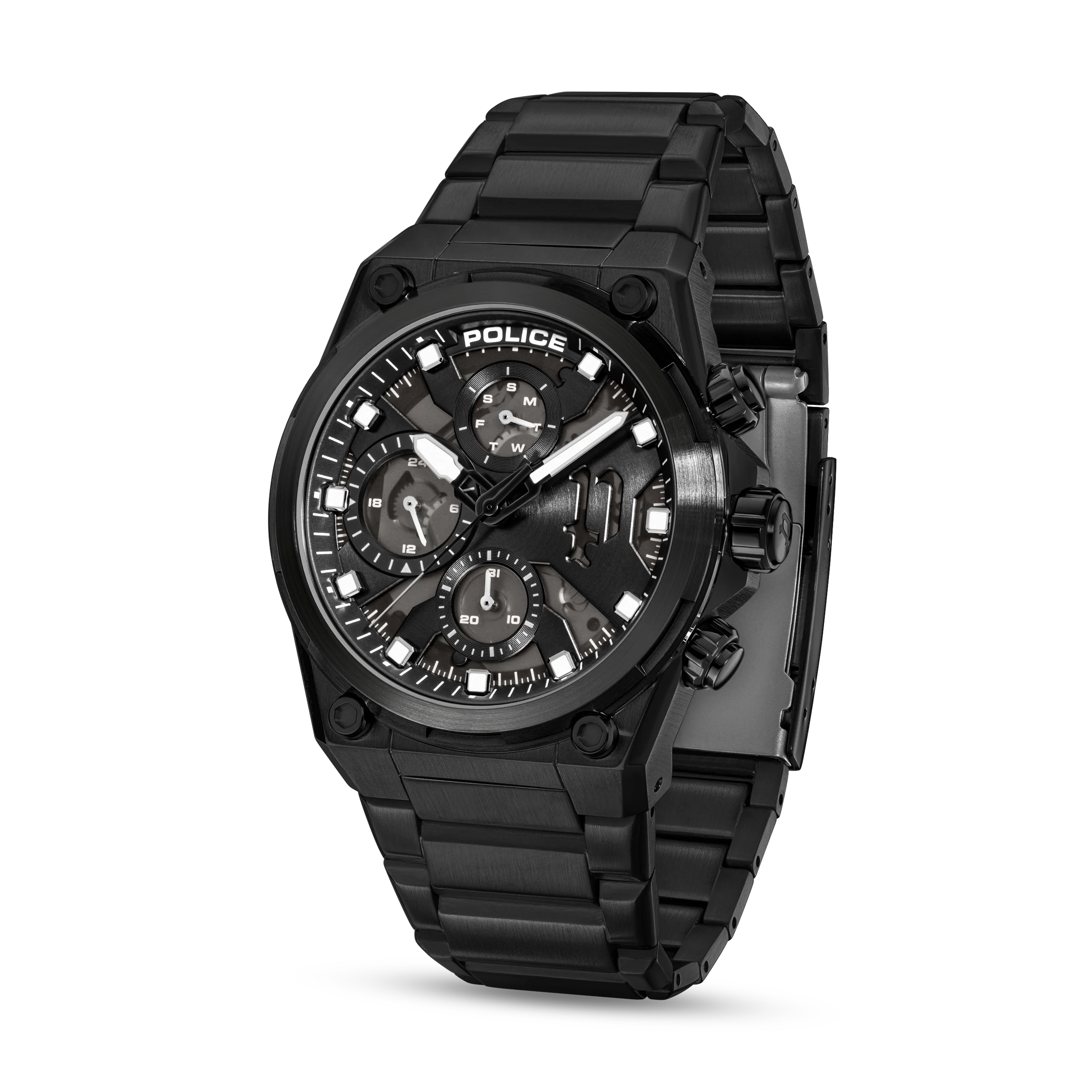 Police Airflow Men's 43MM Black Chronograph Stainless Steel Strap Watch - Image 5