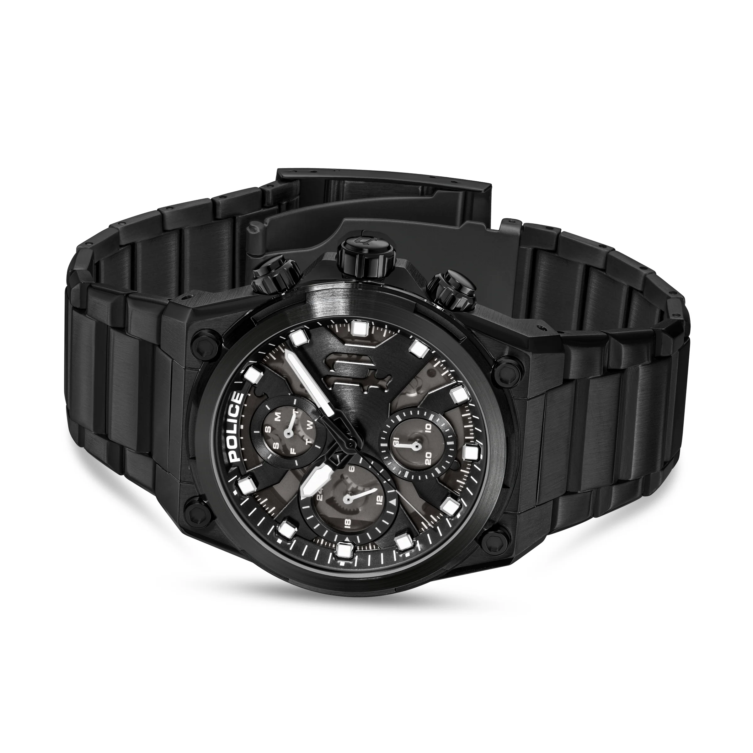 Police Airflow Men's 43MM Black Chronograph Stainless Steel Strap Watch - Image 6