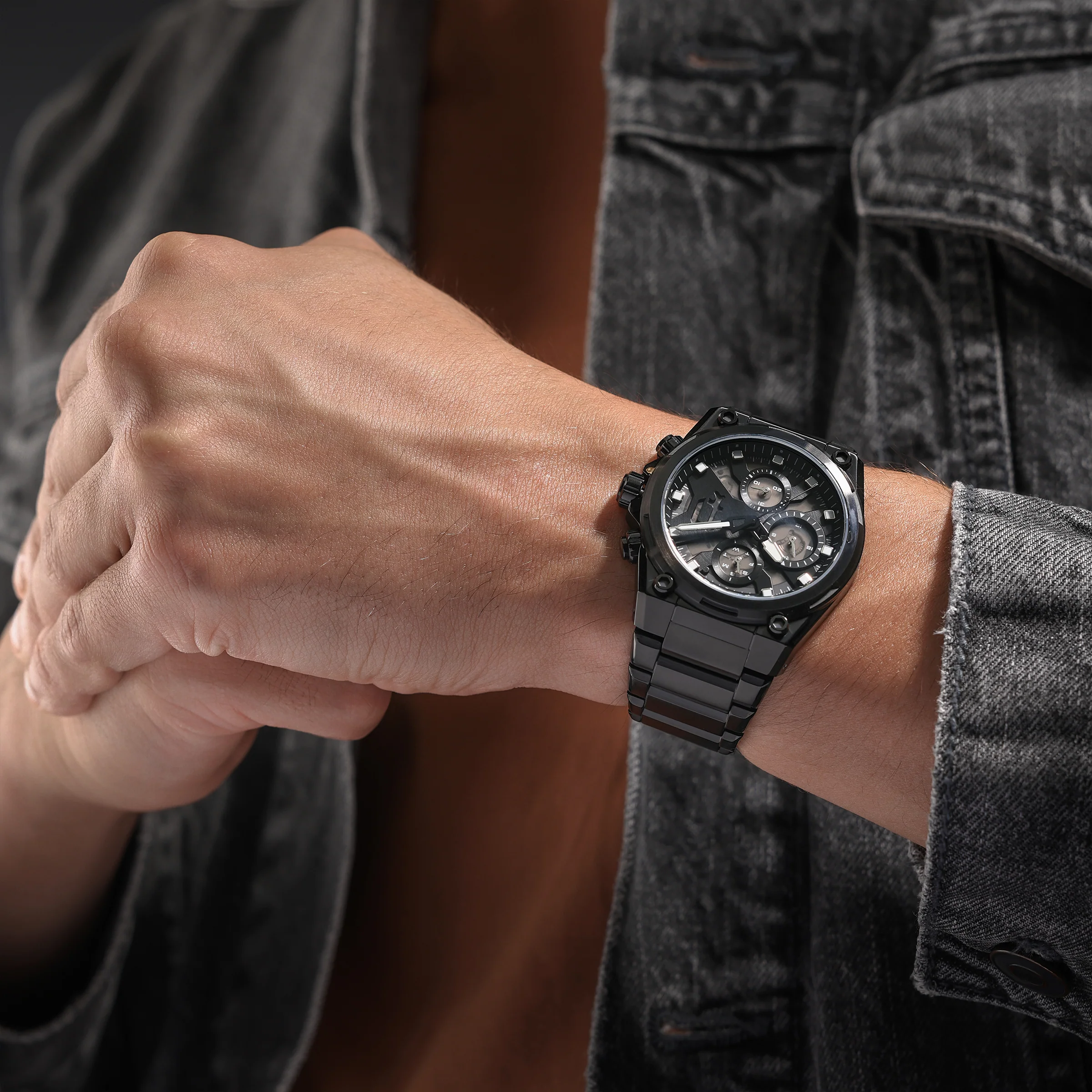 Police Airflow Men's 43MM Black Chronograph Stainless Steel Strap Watch - Image 7