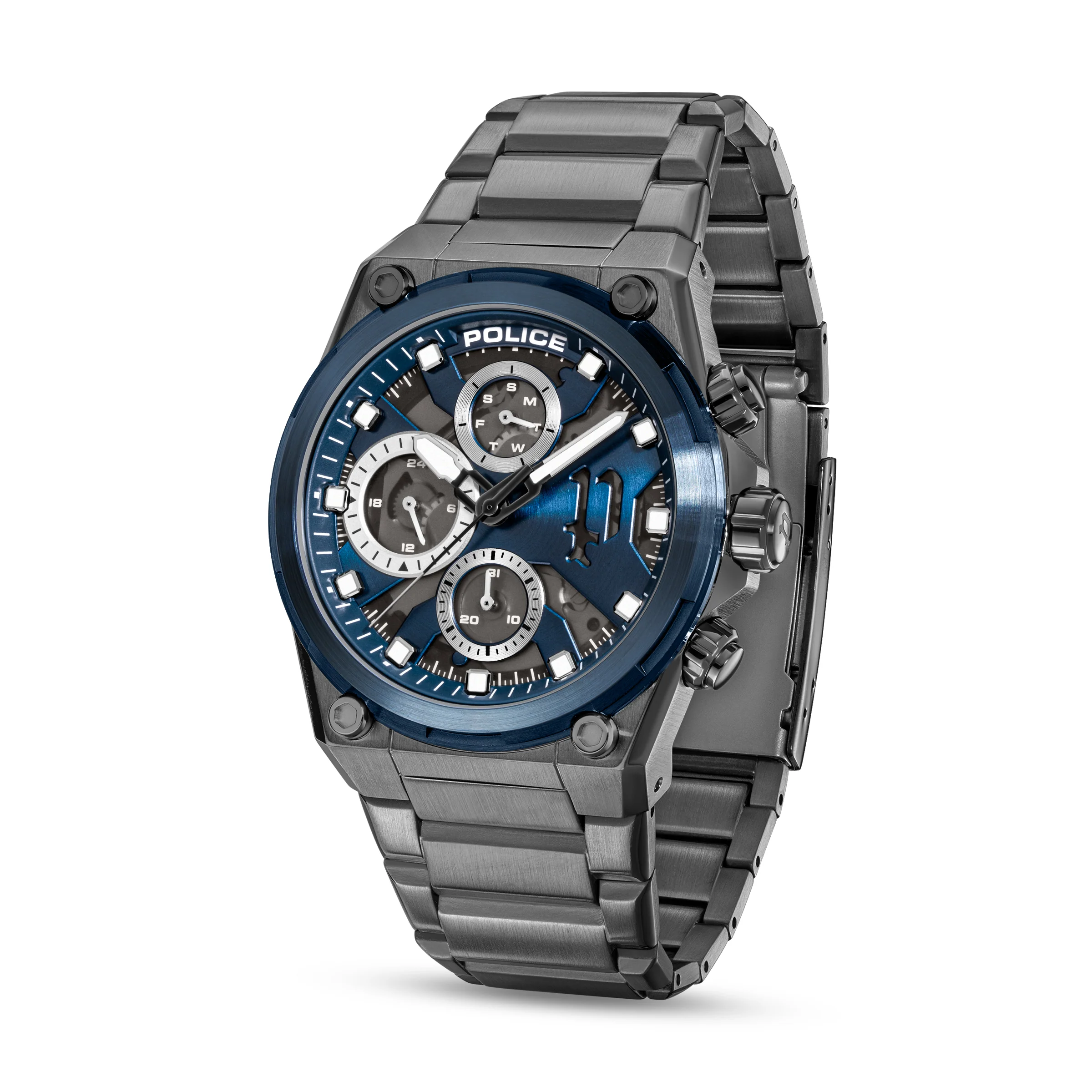 Police Airflow Men's 43MM Blue Chronograph Stainless Steel Strap Watch - Image 5