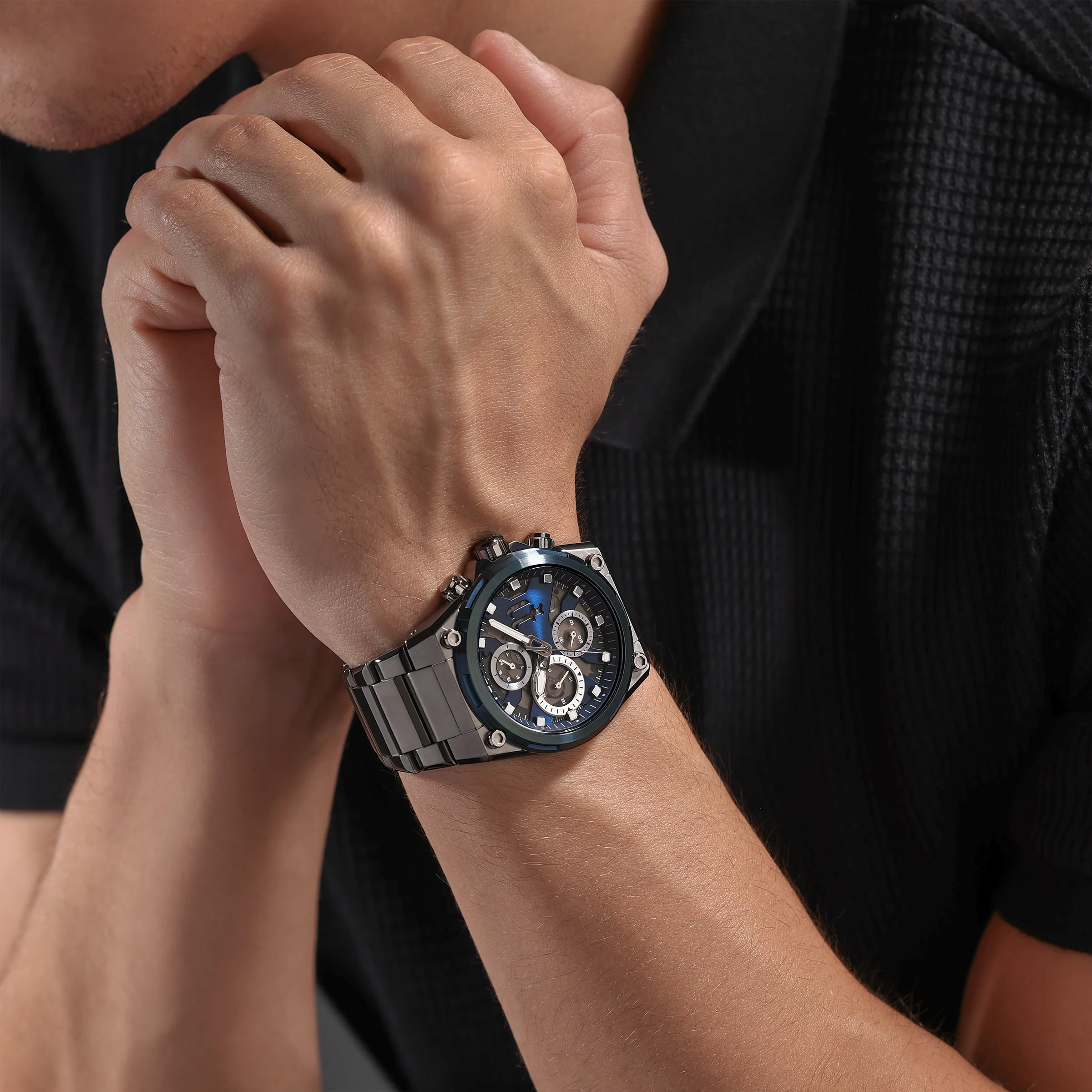Police Airflow Men's 43MM Blue Chronograph Stainless Steel Strap Watch - Image 7