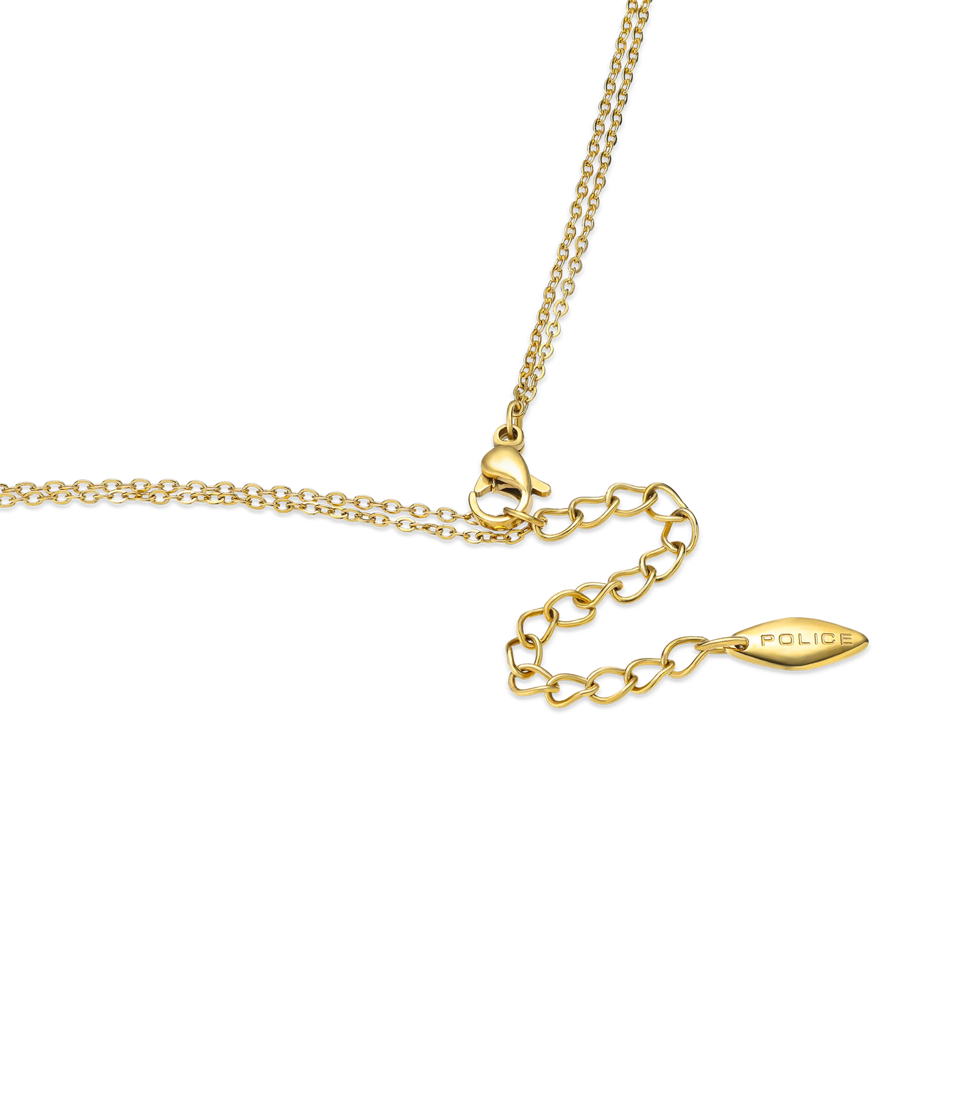 Police Aurora White & Black Inlay Double Chain Necklace - Image 2