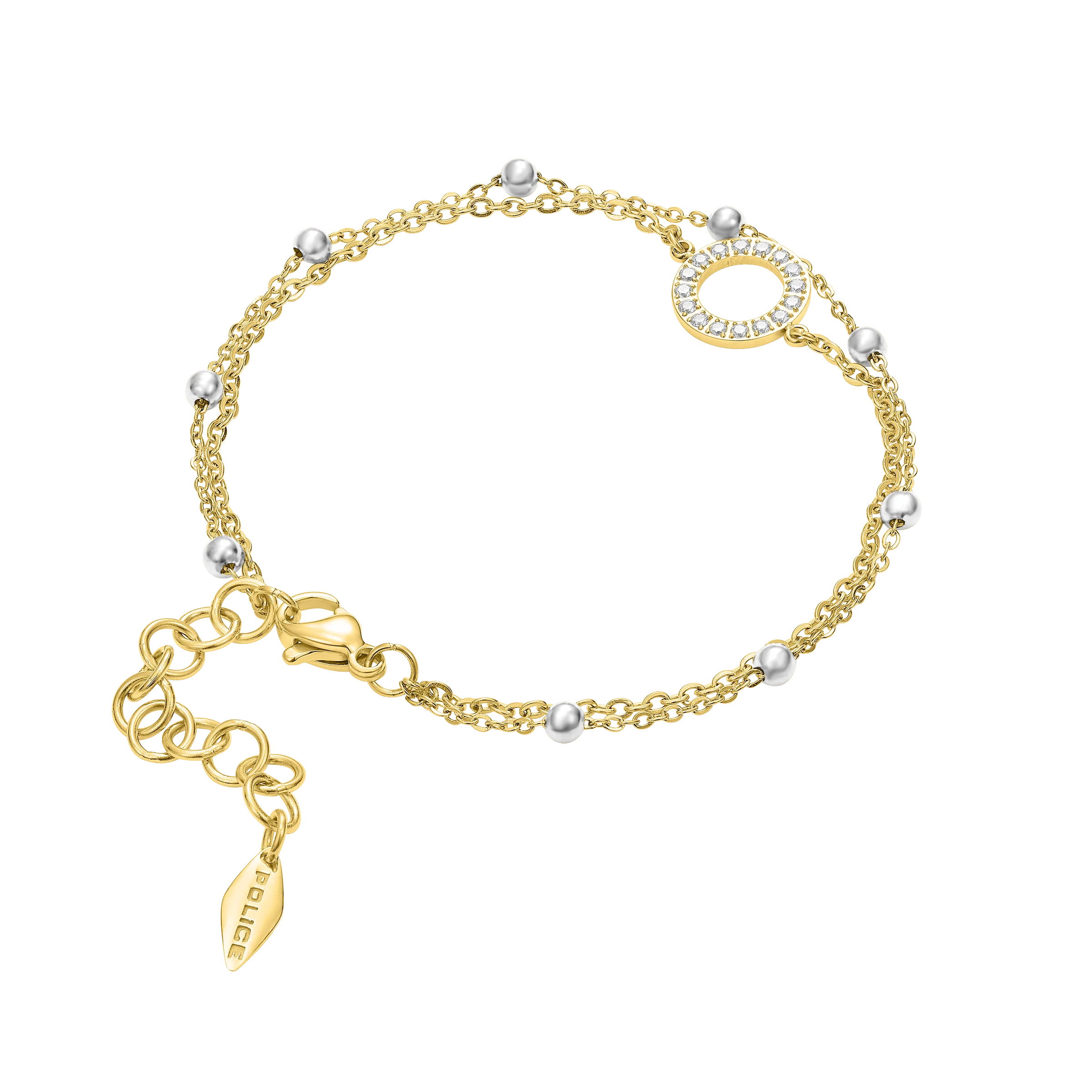 Police Ayara Crystal & Beads Twin Chain Bracelet - Image 2