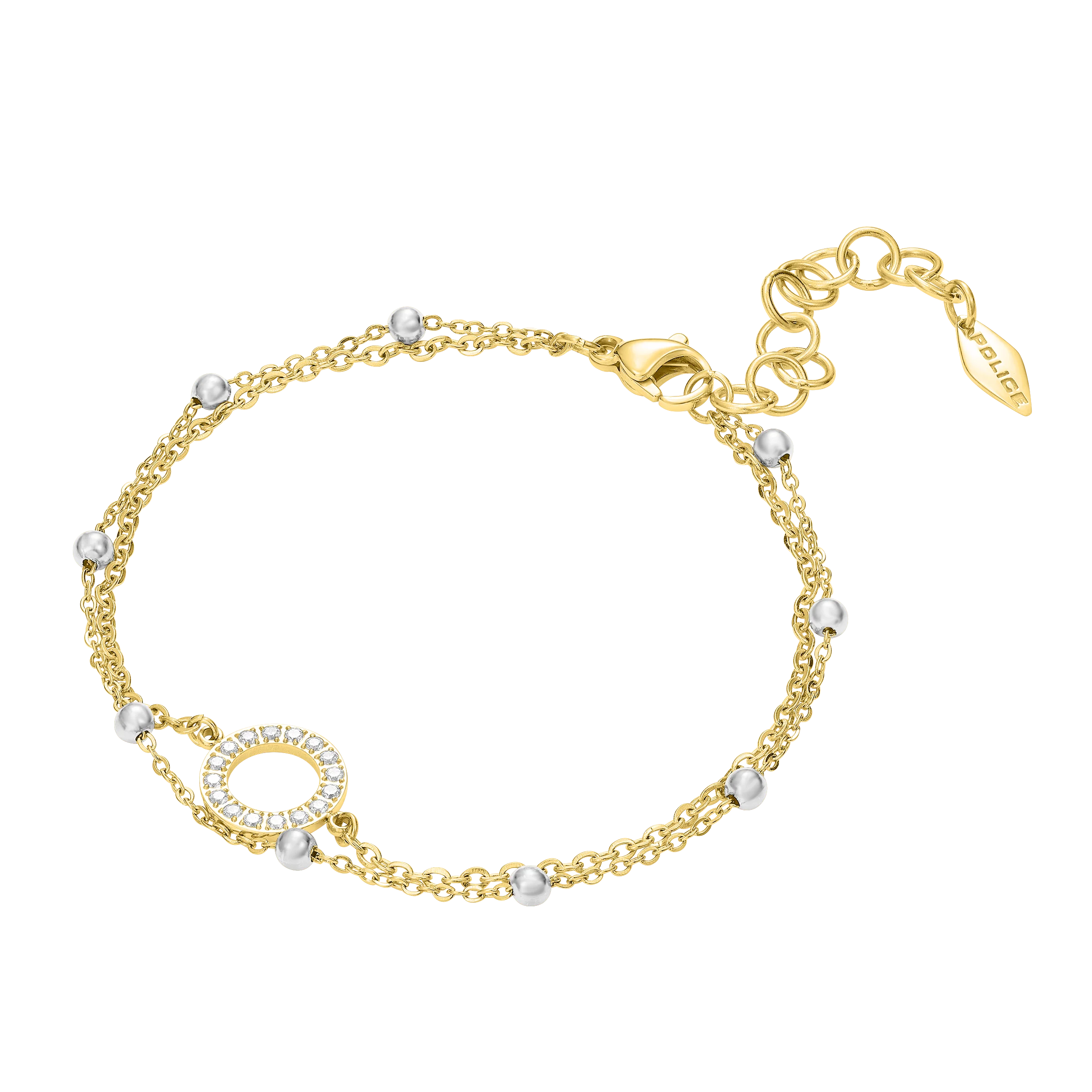 Police Ayara Crystal & Beads Twin Chain Bracelet - Image 3