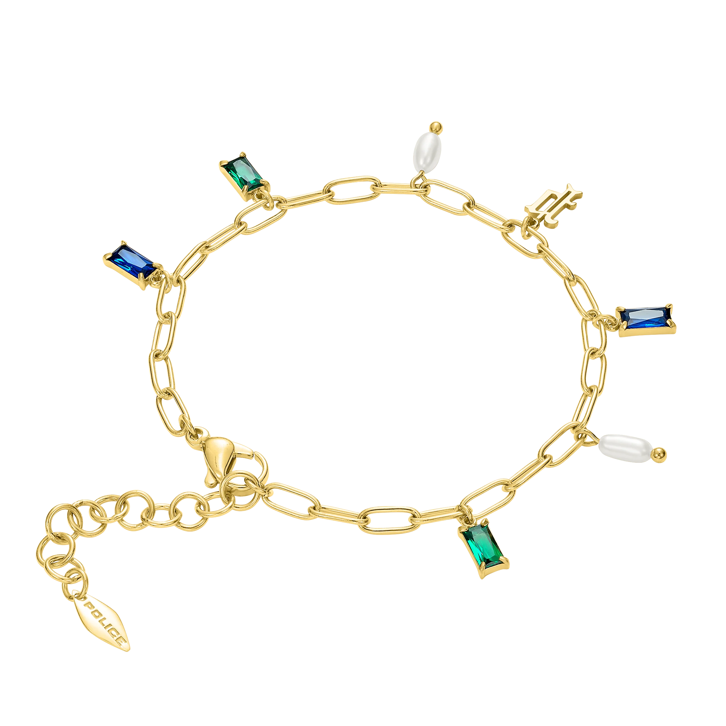 Police Ayara P Logo Multicrystalcharms Bracelet - Image 2