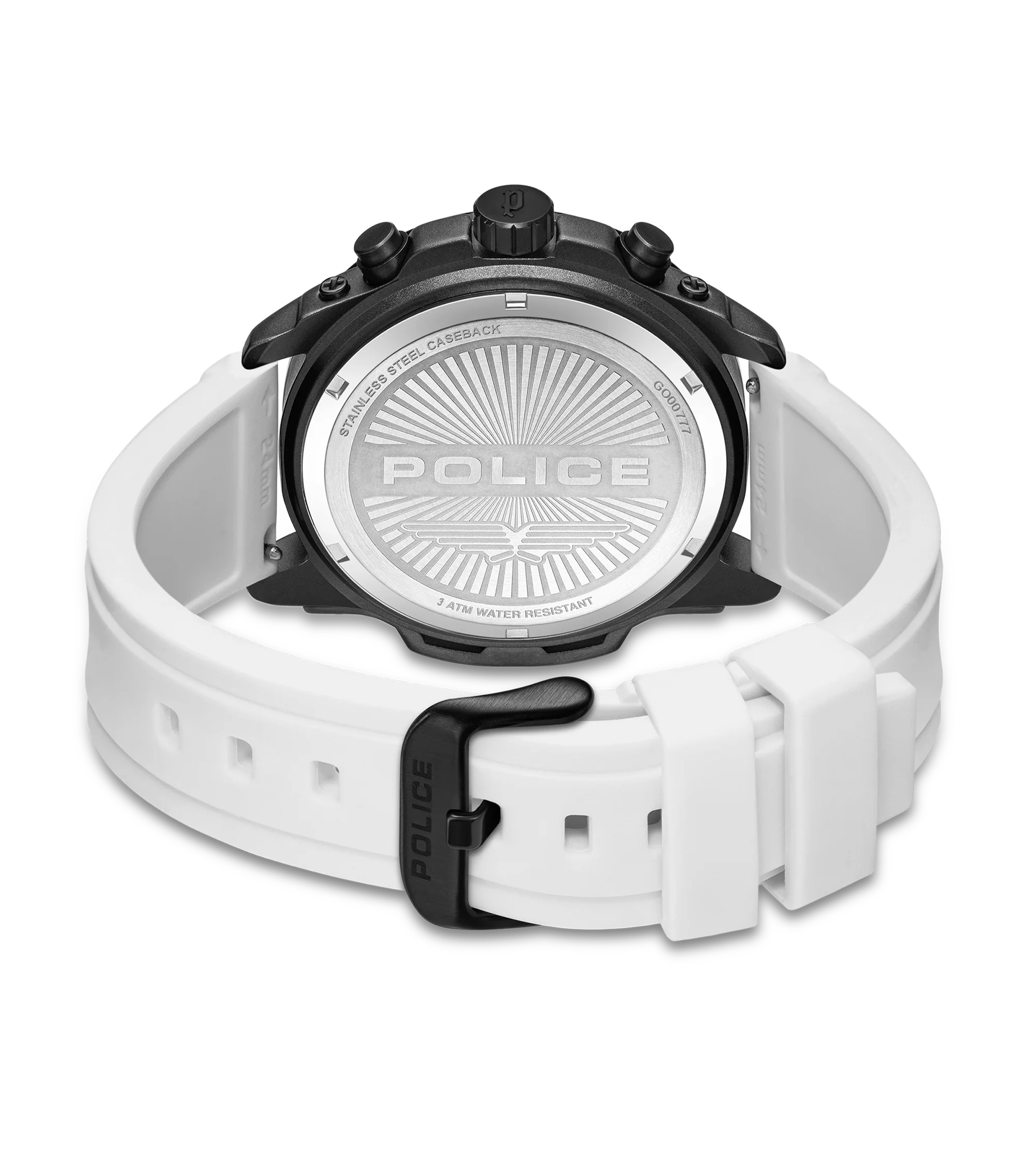 Police Black & Blue Case Watch with Black & Blue Dial and Silicone Strap Set - Image 7