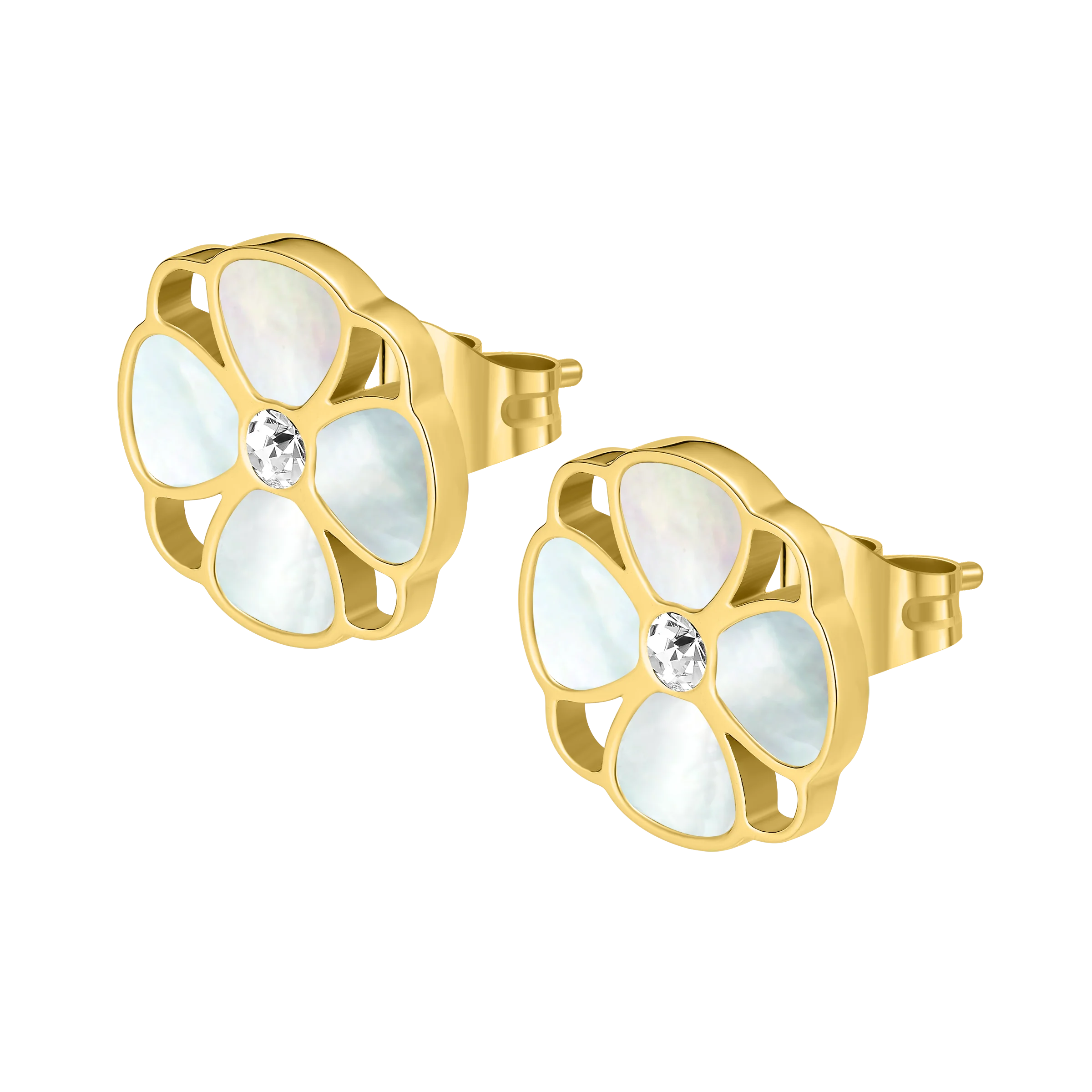 Police Clover Mop Floral Motif Earrings - Image 2