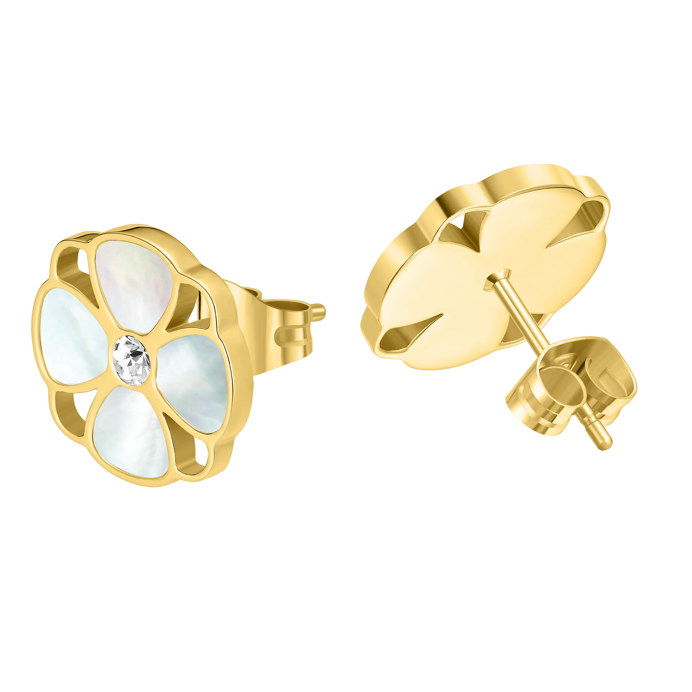 Police Clover Mop Floral Motif Earrings - Image 3