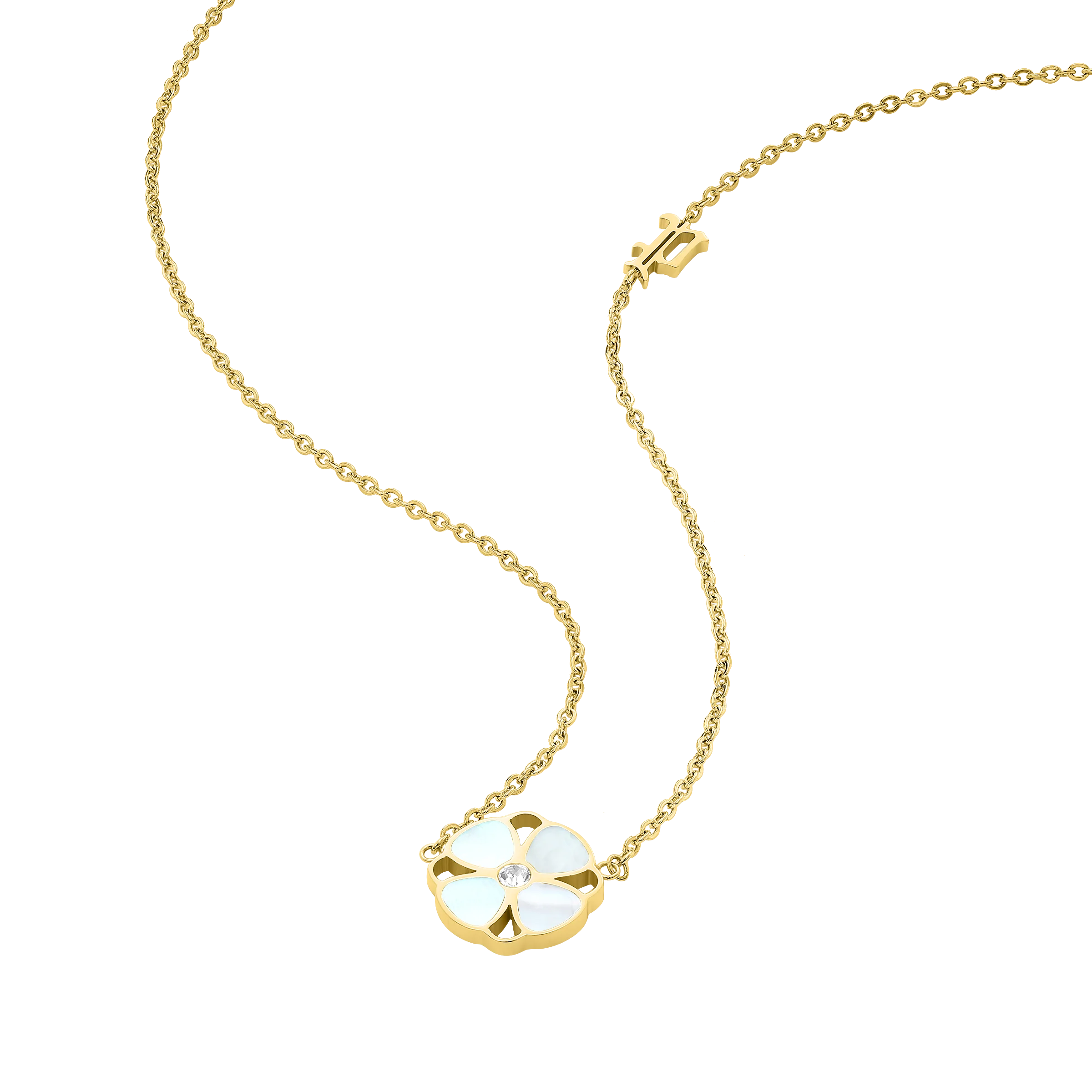 Police Clover Mop Floral Motif Necklace - Image 2