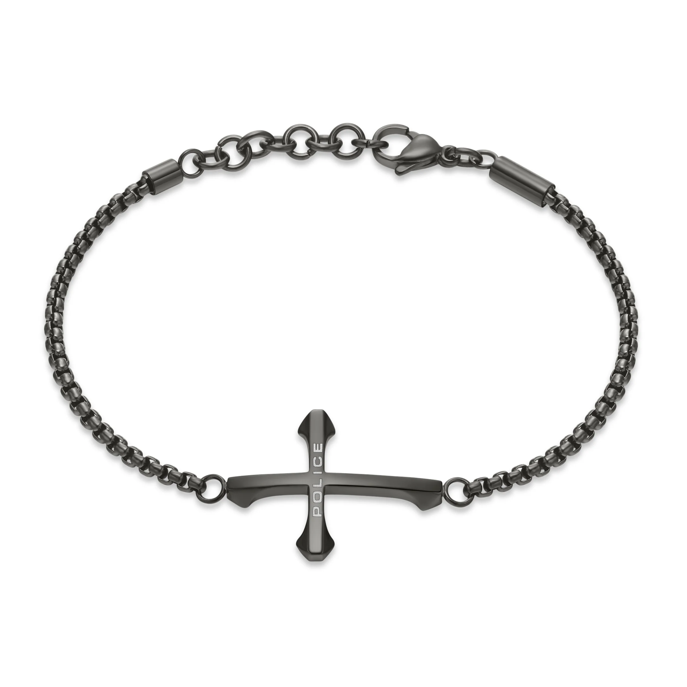POLICE DIE-CUT GUN CROSS MOTIF CHAIN BRACELET - Image 2
