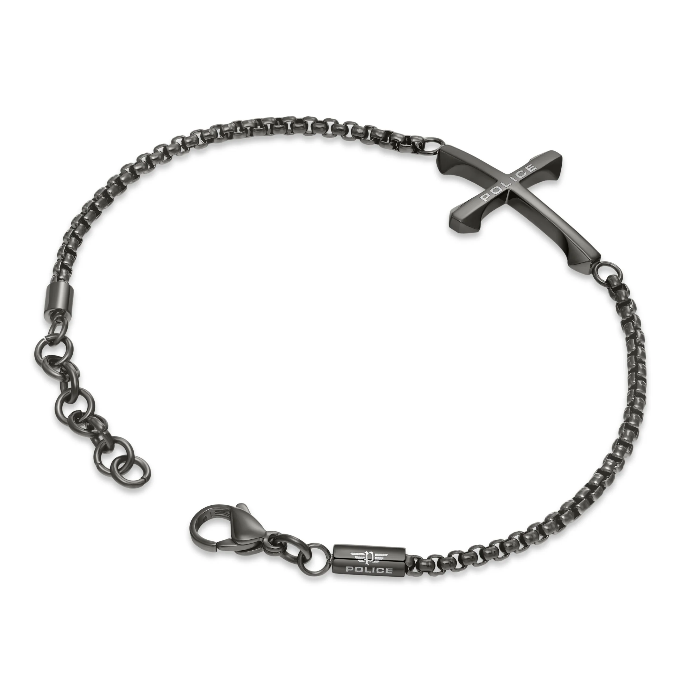POLICE DIE-CUT GUN CROSS MOTIF CHAIN BRACELET - Image 3