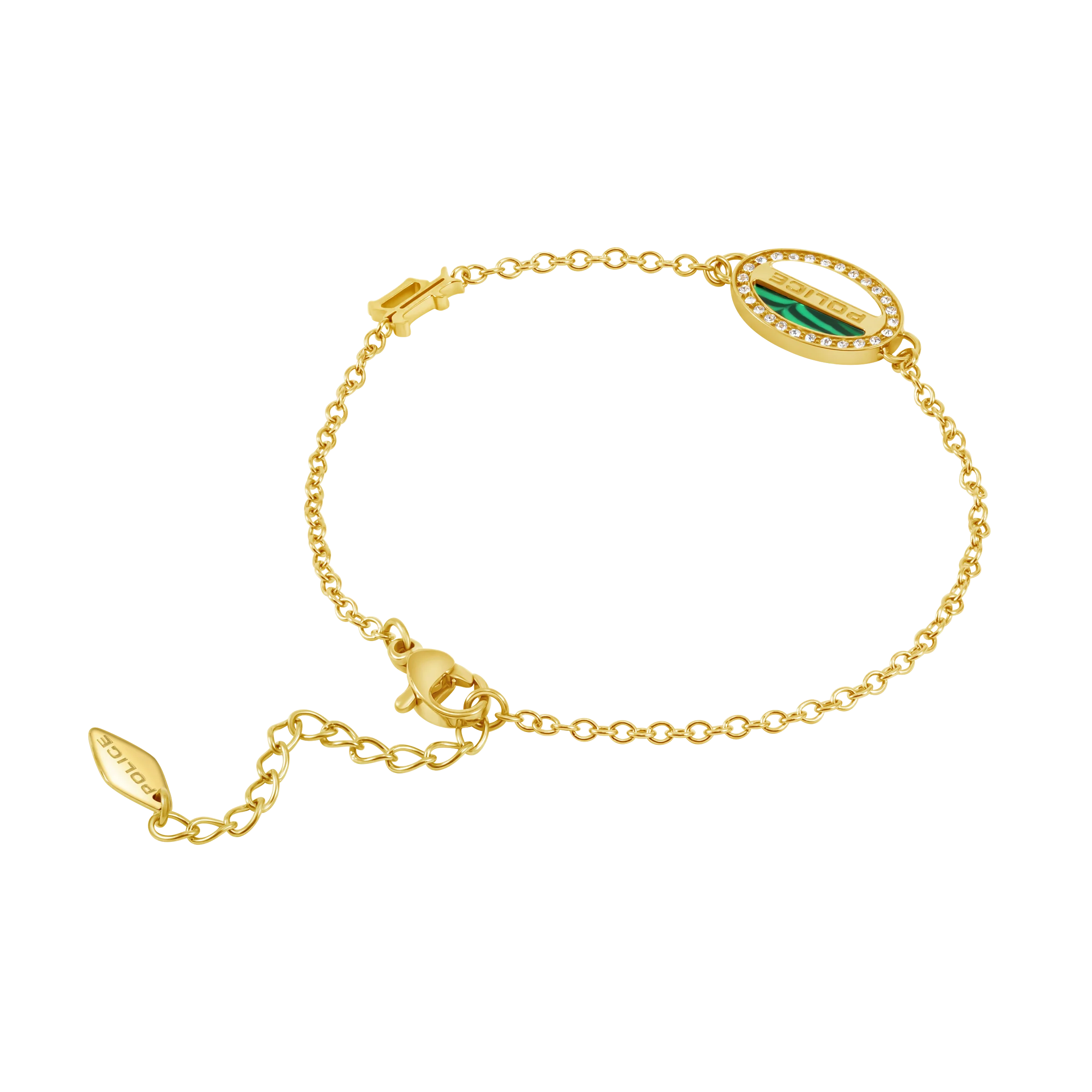 Police Ellipse Malachite Mop Bracelet - Image 2