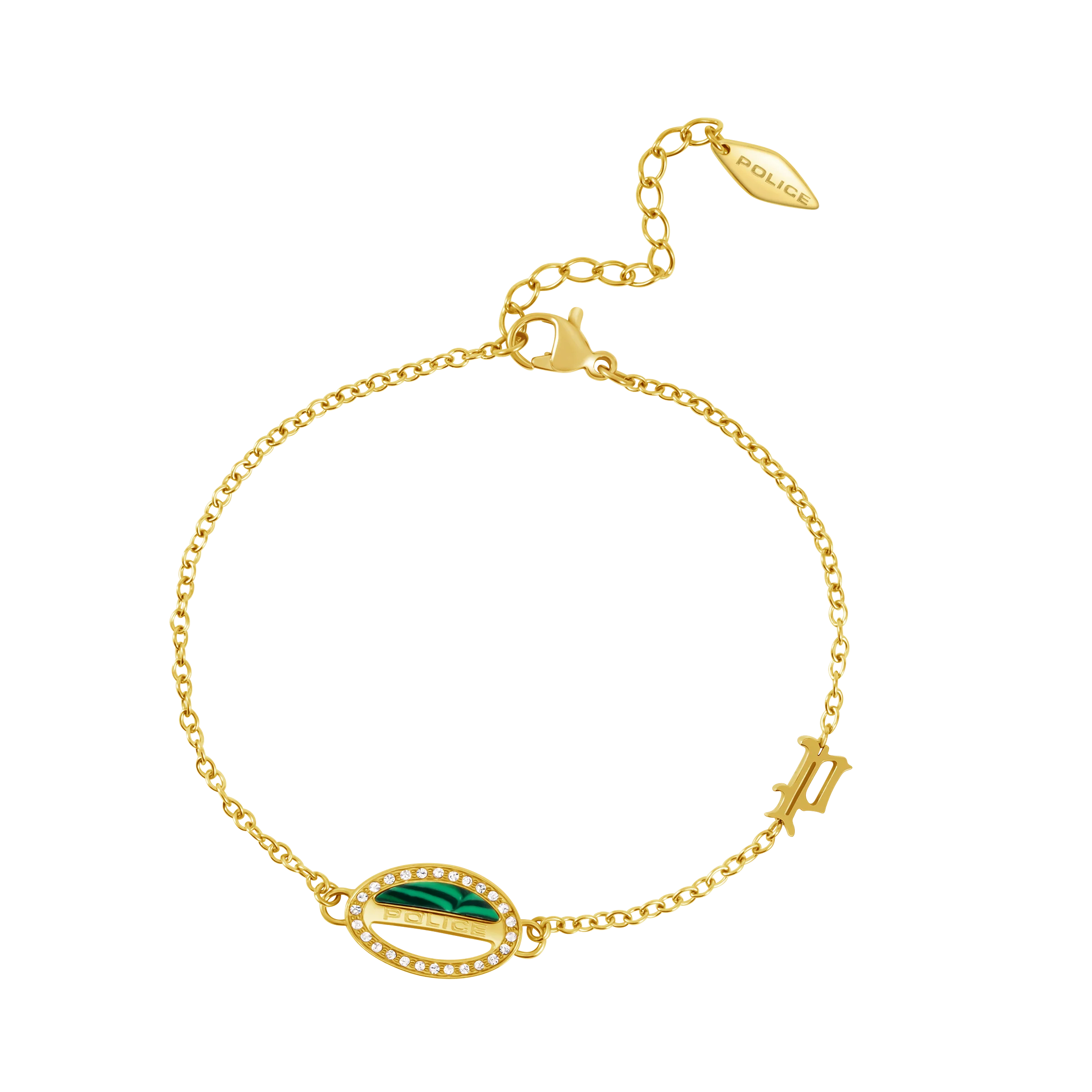 Police Ellipse Malachite Mop Bracelet - Image 3