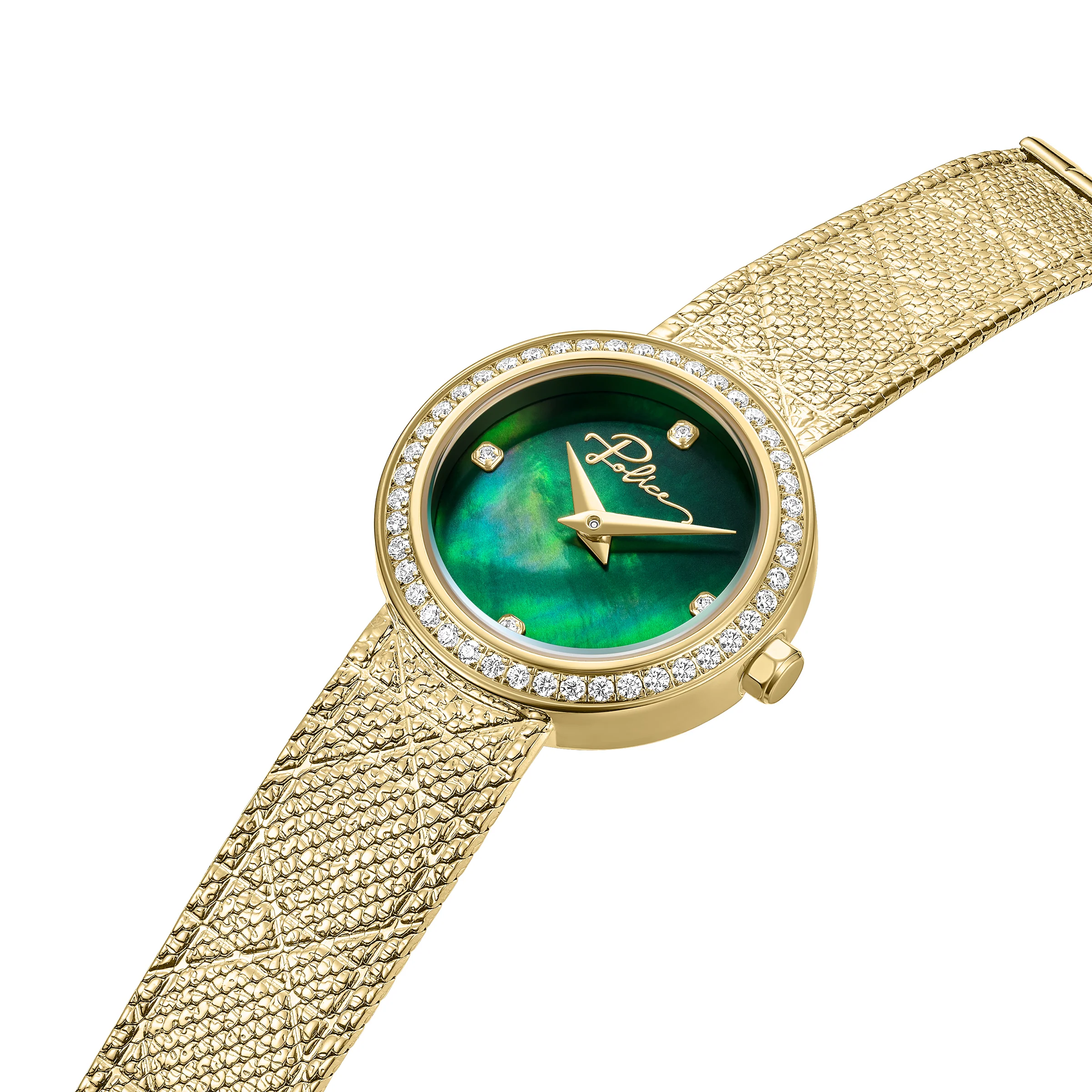 Police Flare Women's 26MM Gold Analog Metal Strap Watch - Image 2