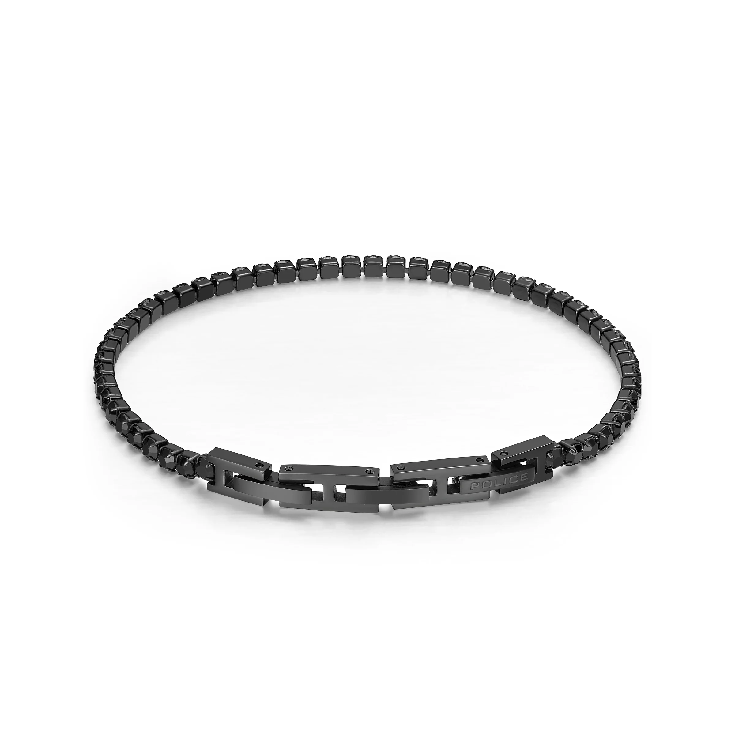 Police Flash Ion Plated Black Stainless Steel Gents Bracelet - Image 2