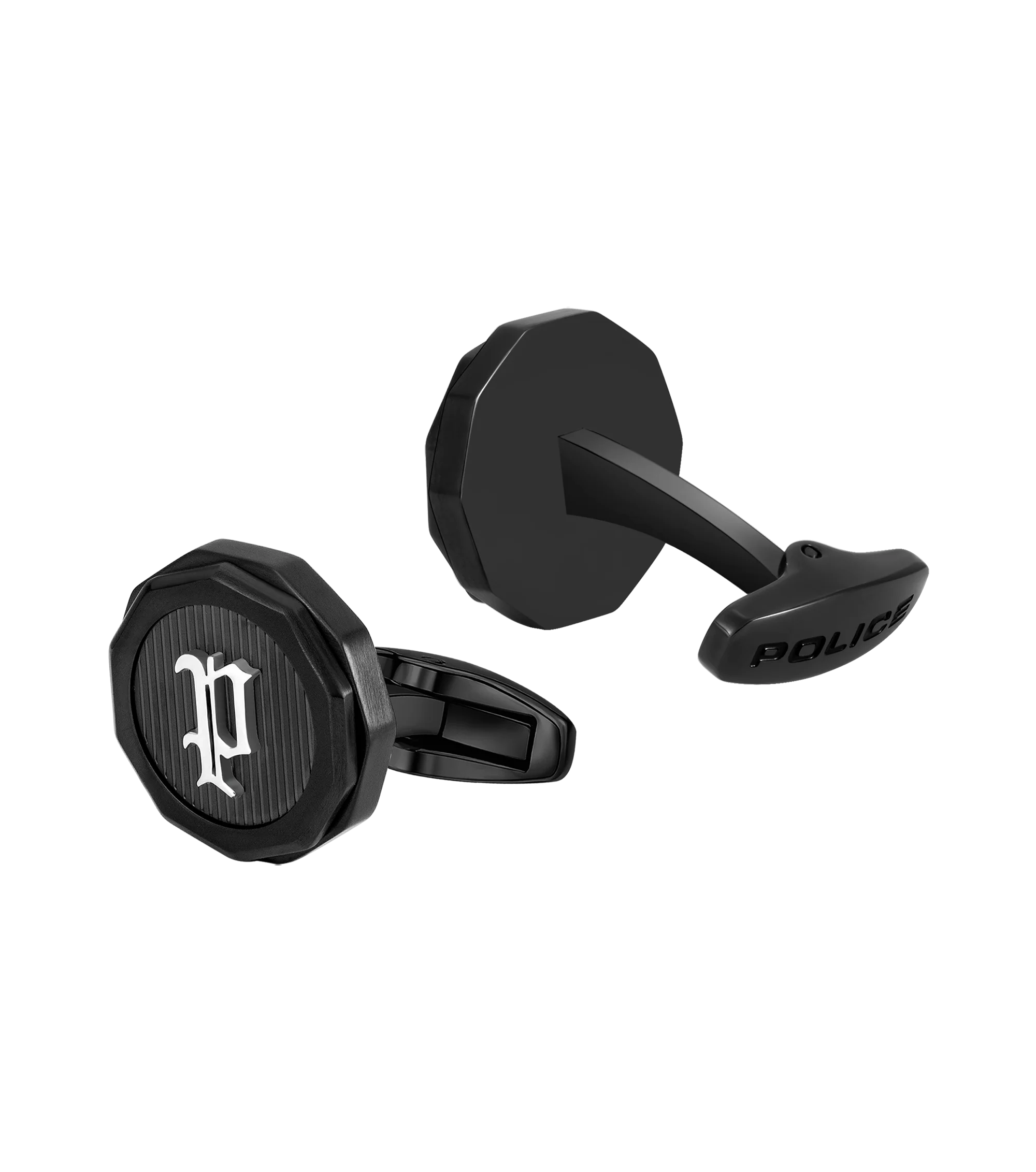 Police Guard Full Black, P Logo Fringe Cufflinks - Image 3