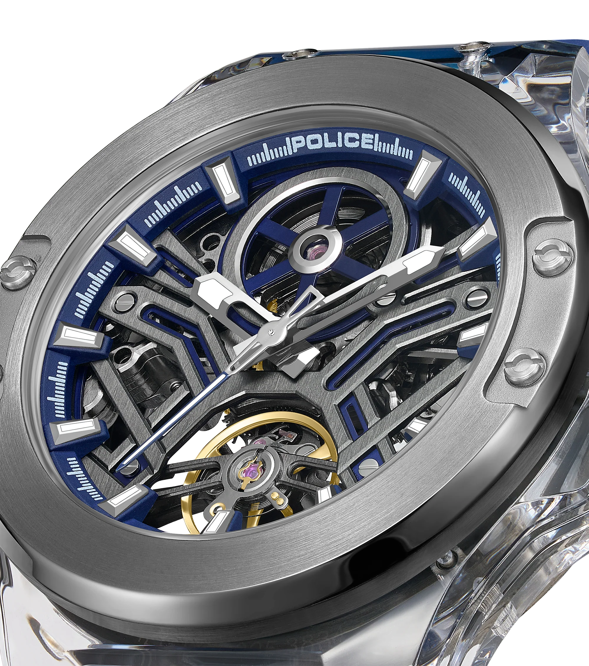 Police Gun Blue Case Watch with Blue Dial & Blue Silicone Strap - Image 3