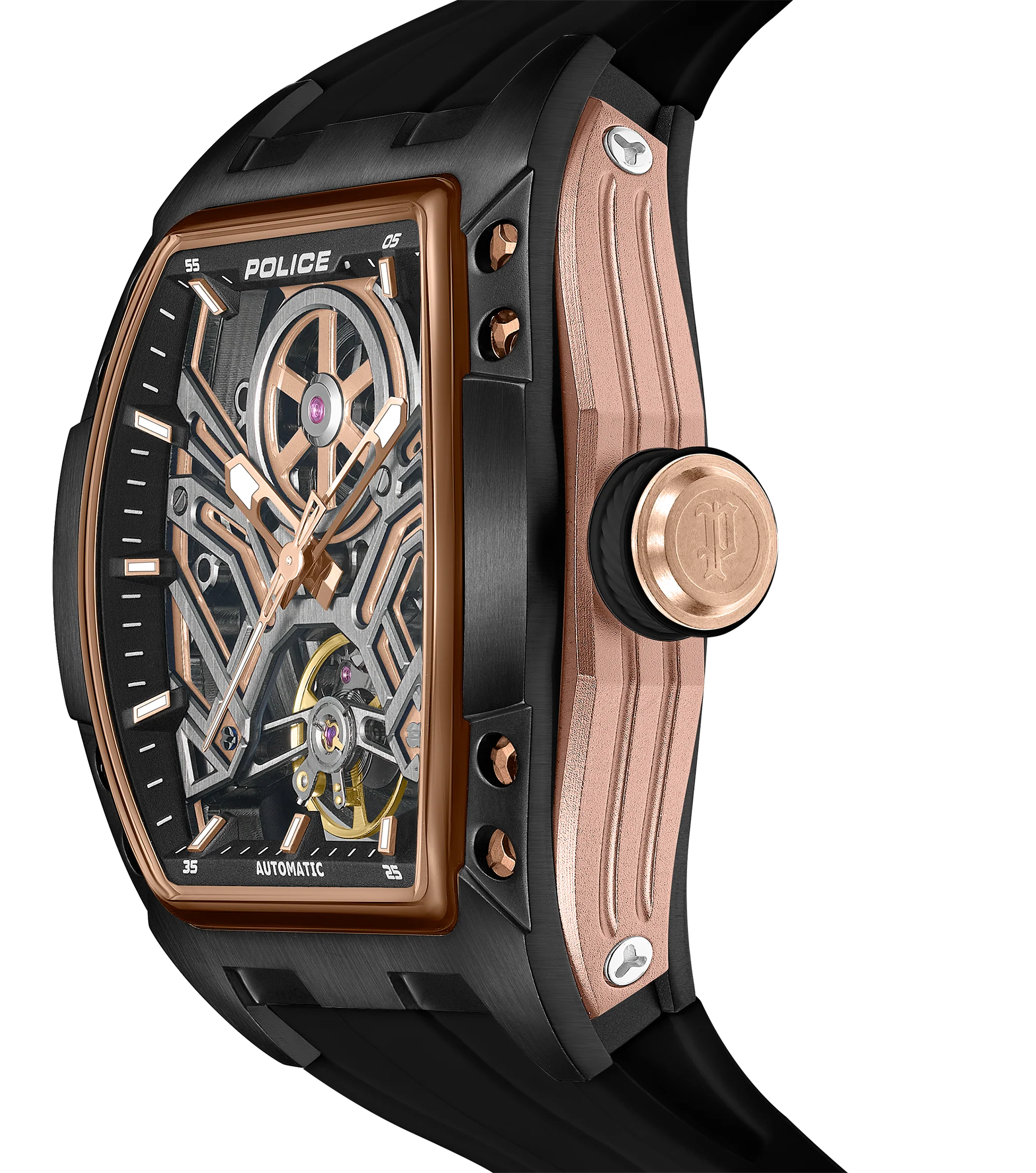Police Gun Dial, Black Silicon Strap - Image 2