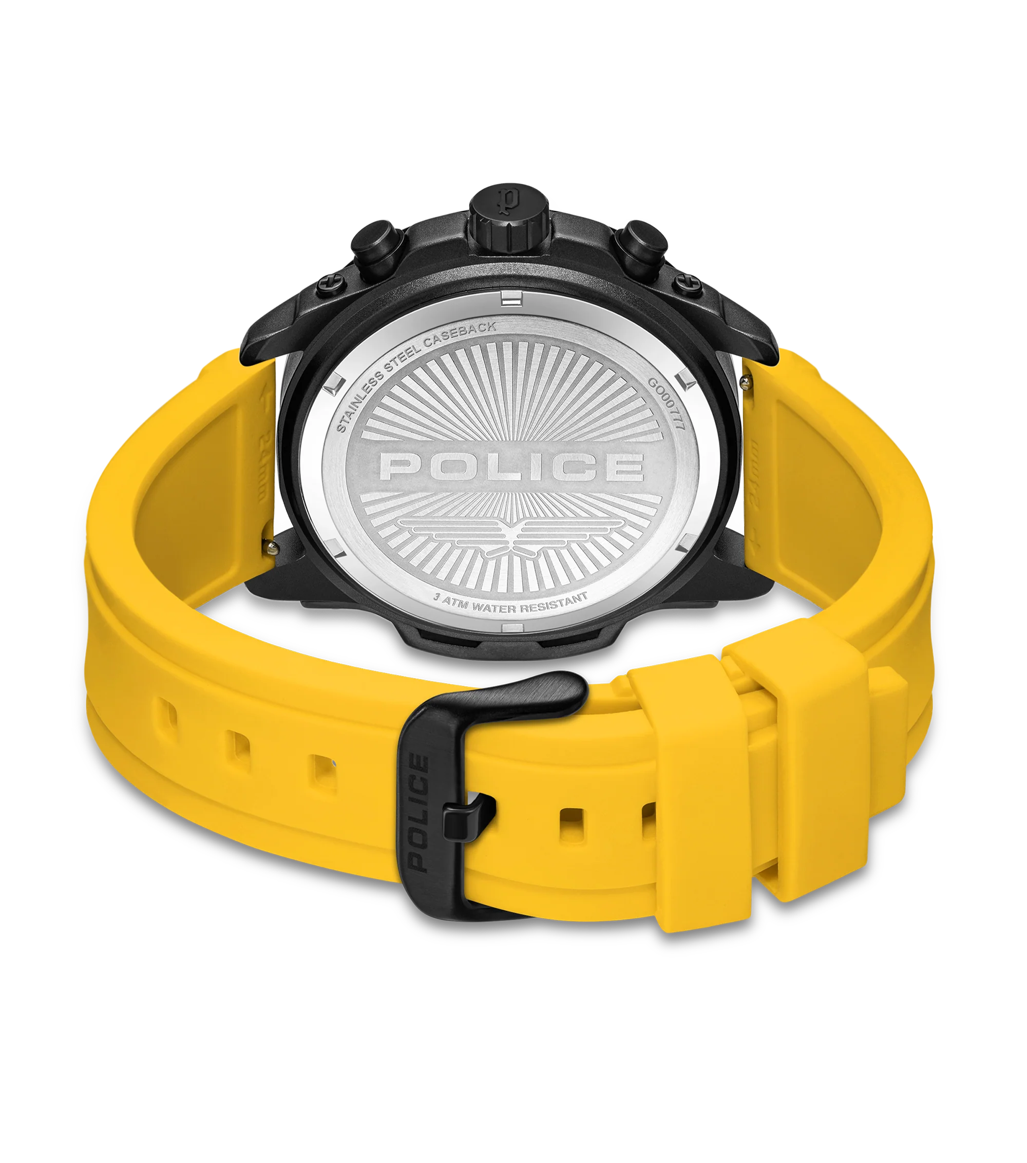 Police Gunmetal & Black Case Watch with Black Dial and Silicone Strap Set - Image 6