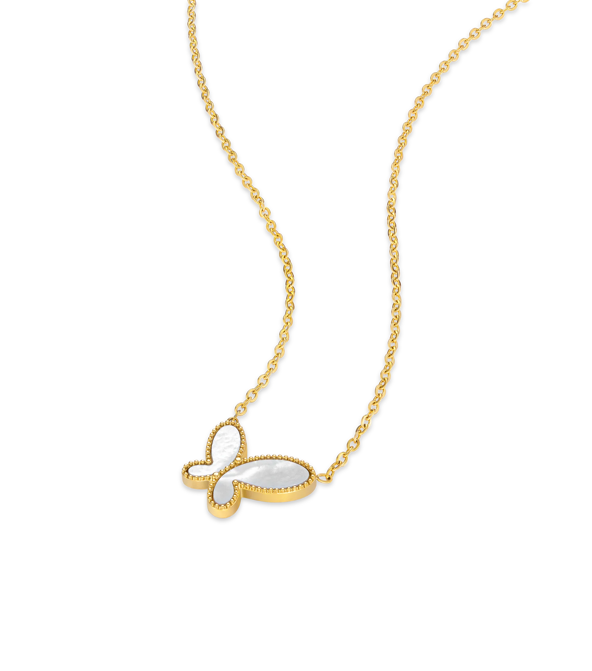 Police Kiana White Pearl Butterfly Necklace - Image 2