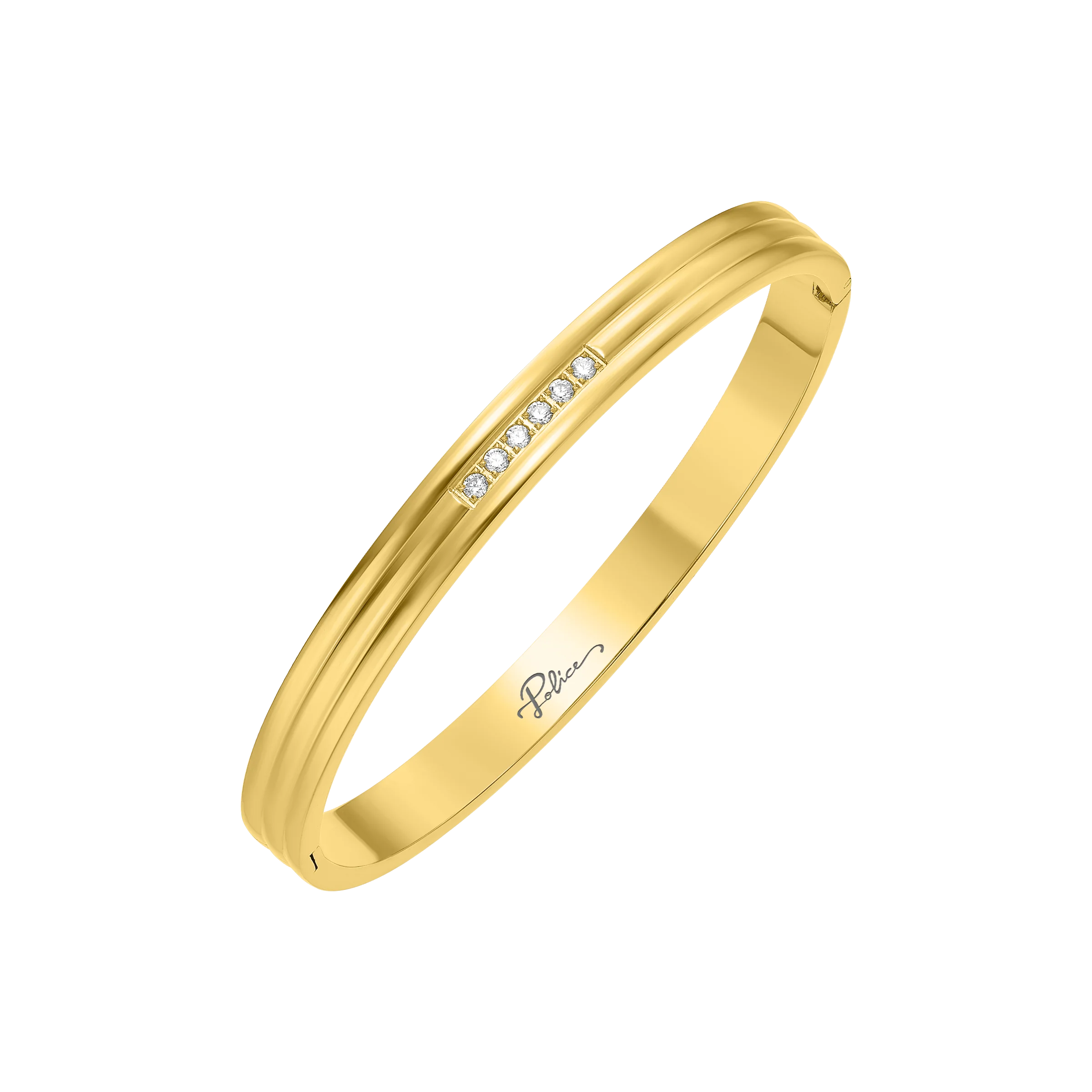 Police Lavaliere Crystal Linear Pattern Bangle - Image 2