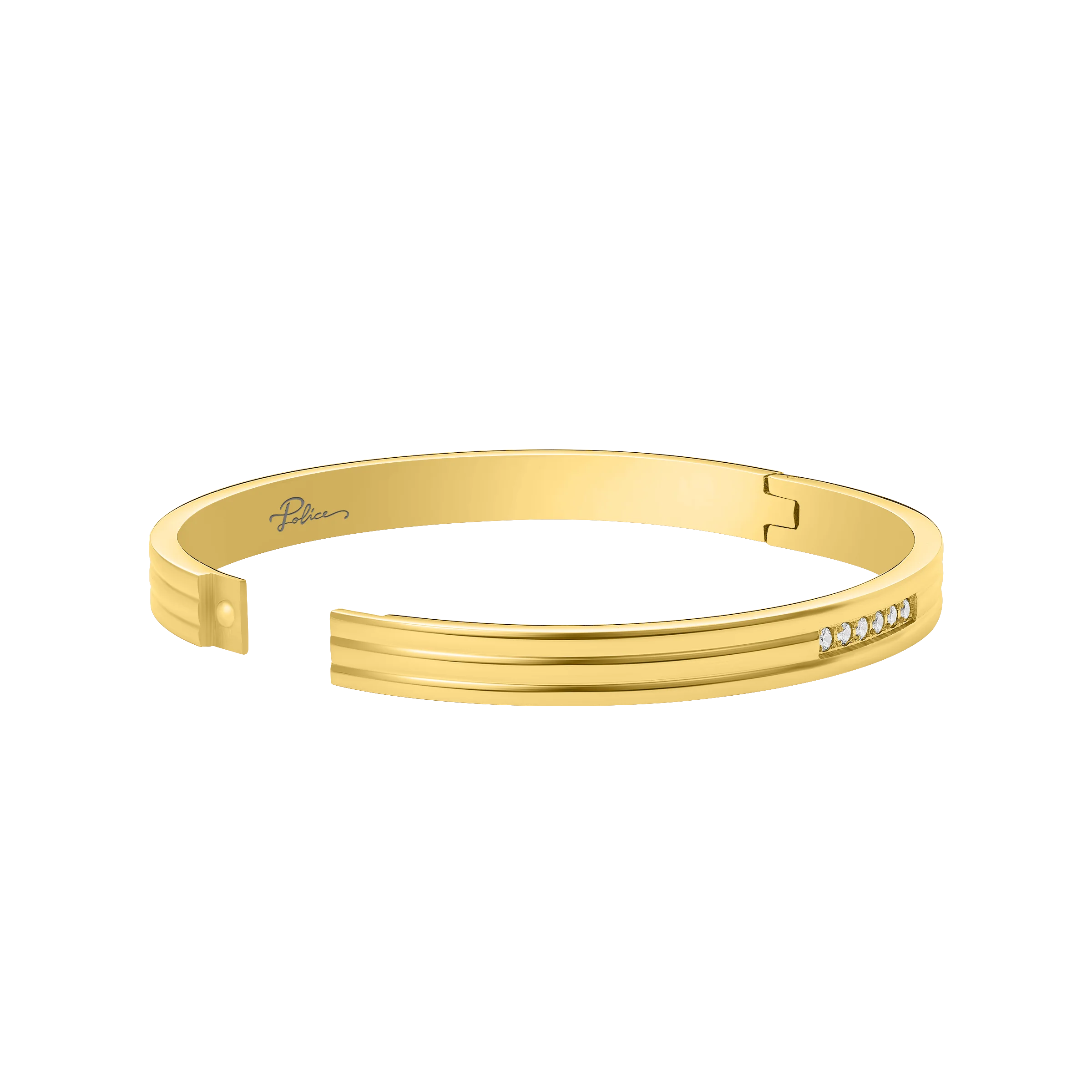 Police Lavaliere Crystal Linear Pattern Bangle - Image 3