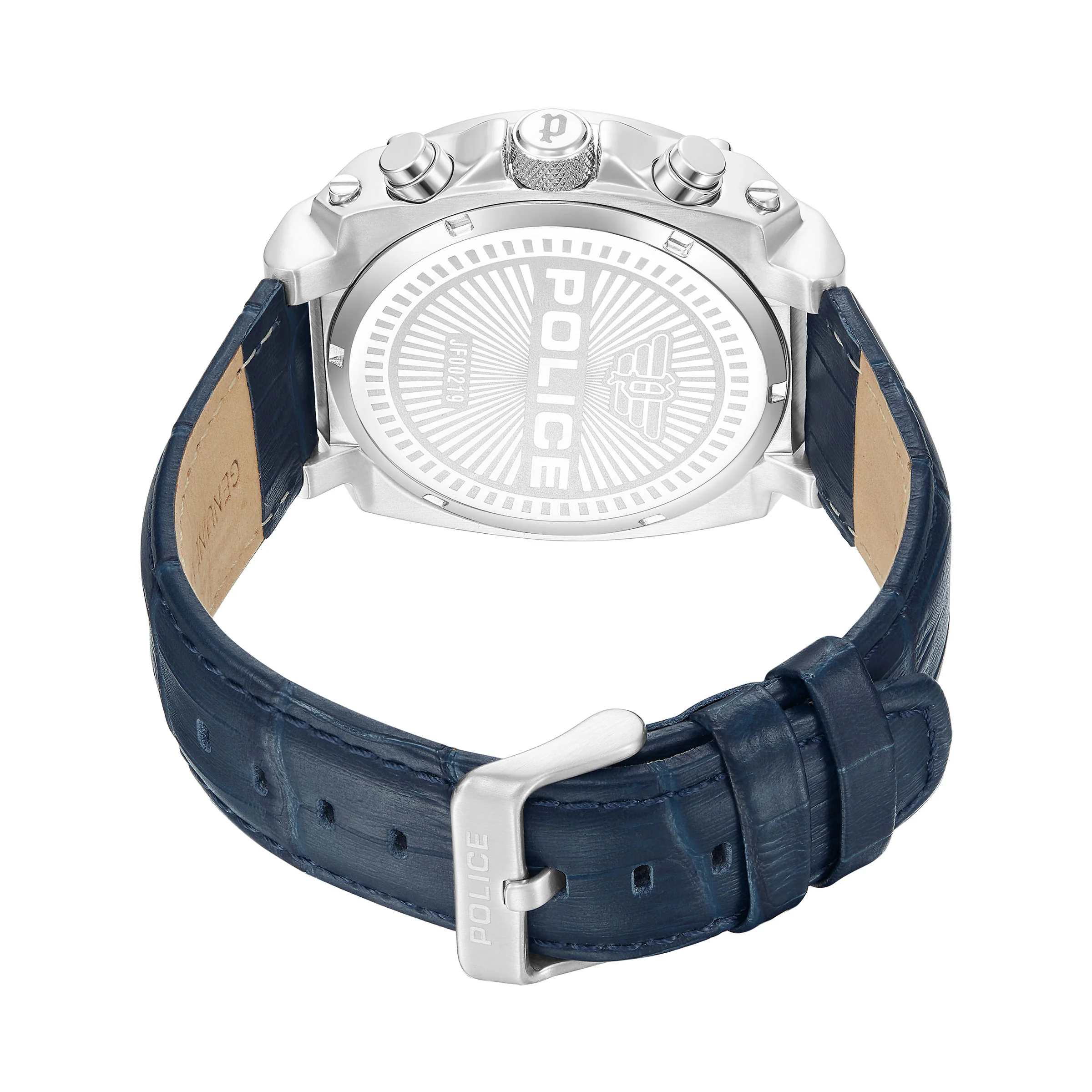 Police Men's Blue Chronograph Leather Strap Watch - Image 2
