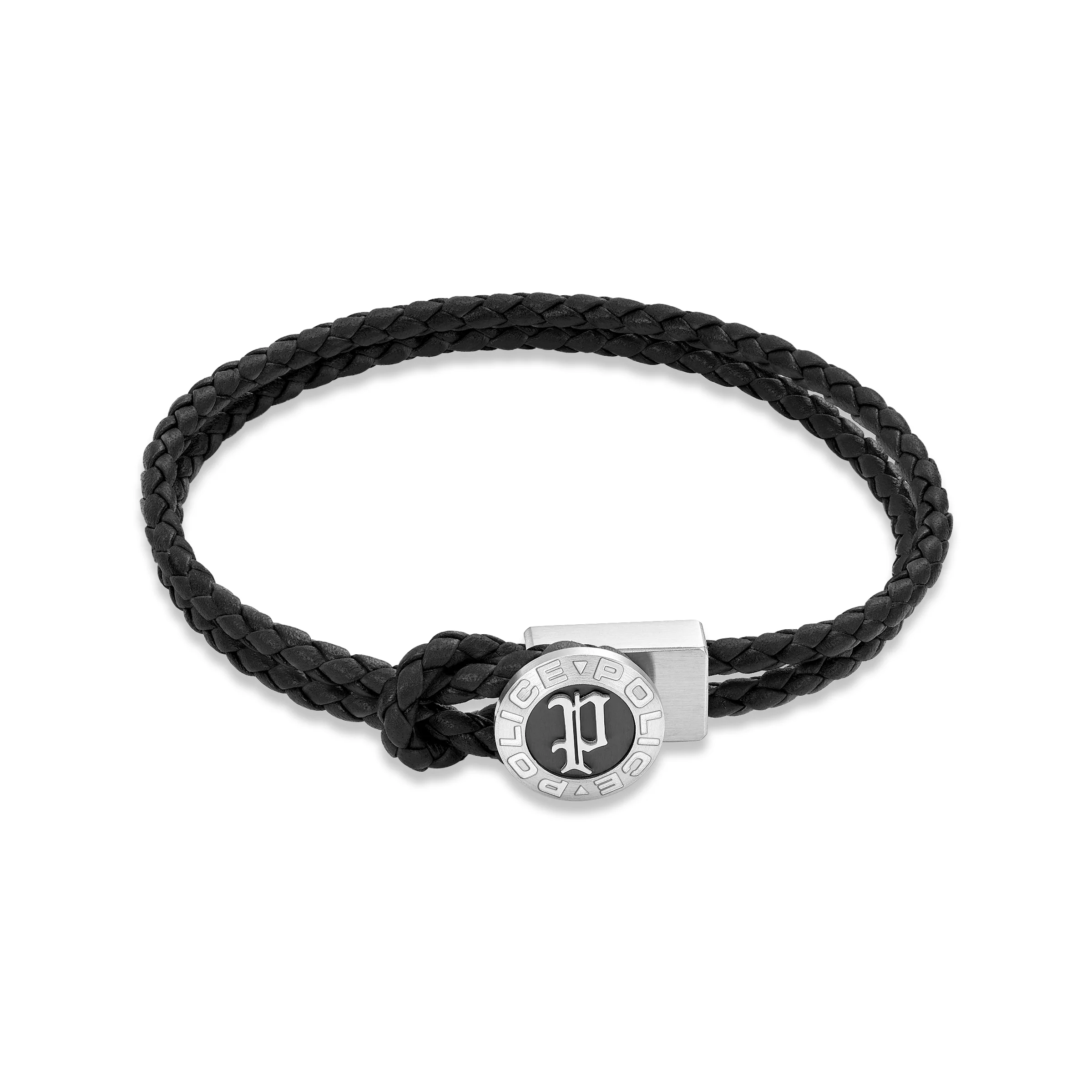 Police Men's Infiniti Black Textured Bracelet Leather - Image 2