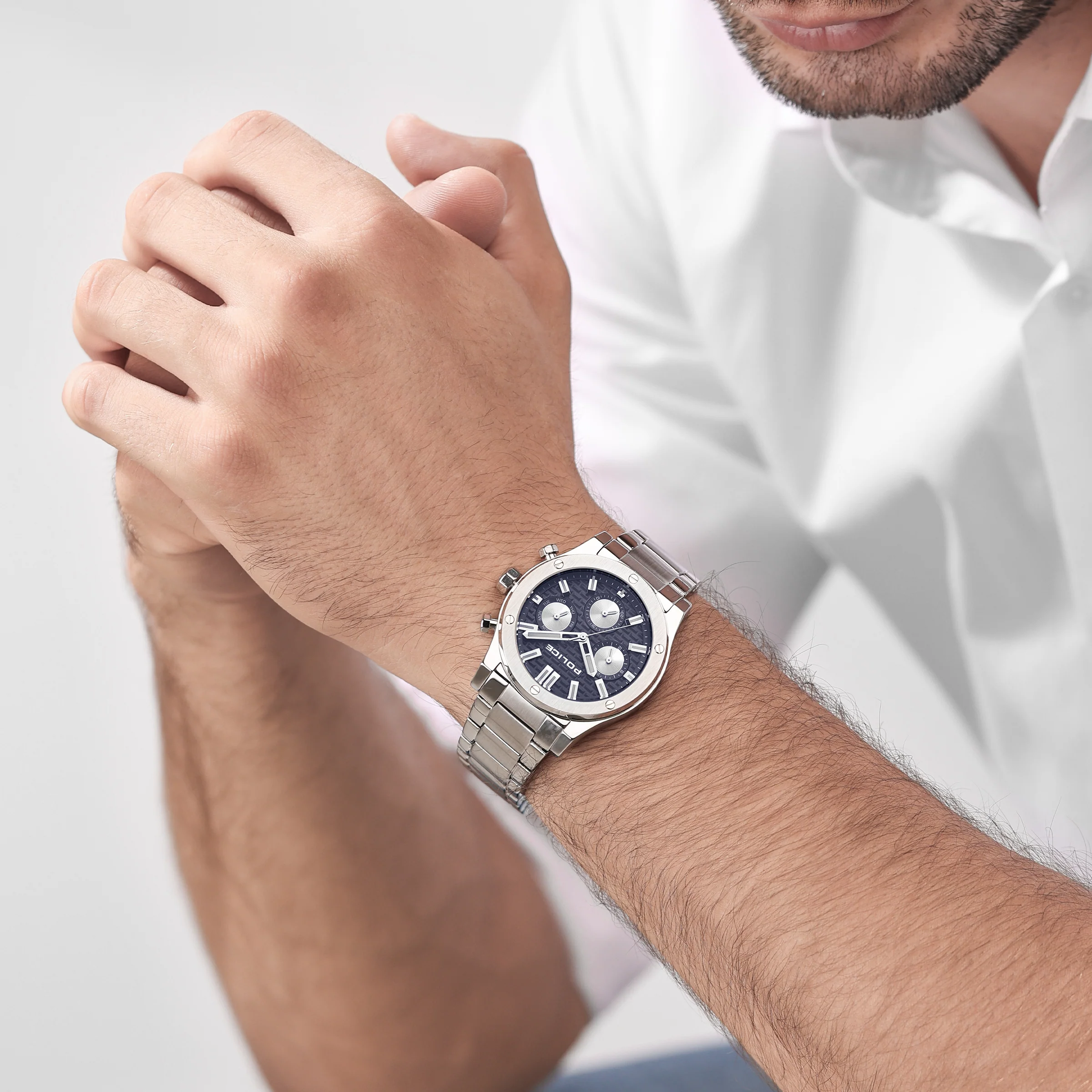 Police Men's Polish Watch with Stainless Steel Dial and Bracelet - Image 4