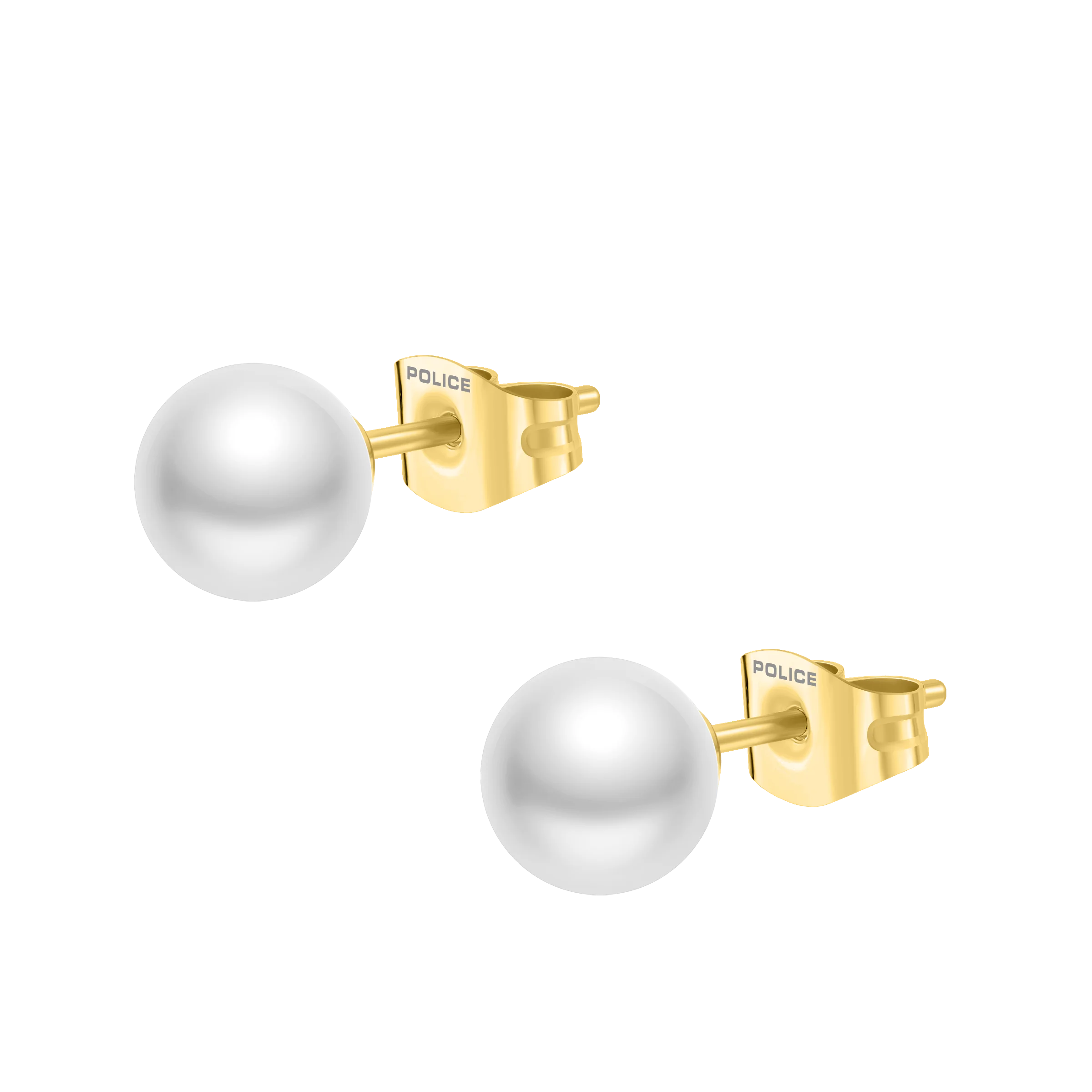 Police Opaline White Pearl Stud Earrings - Image 2