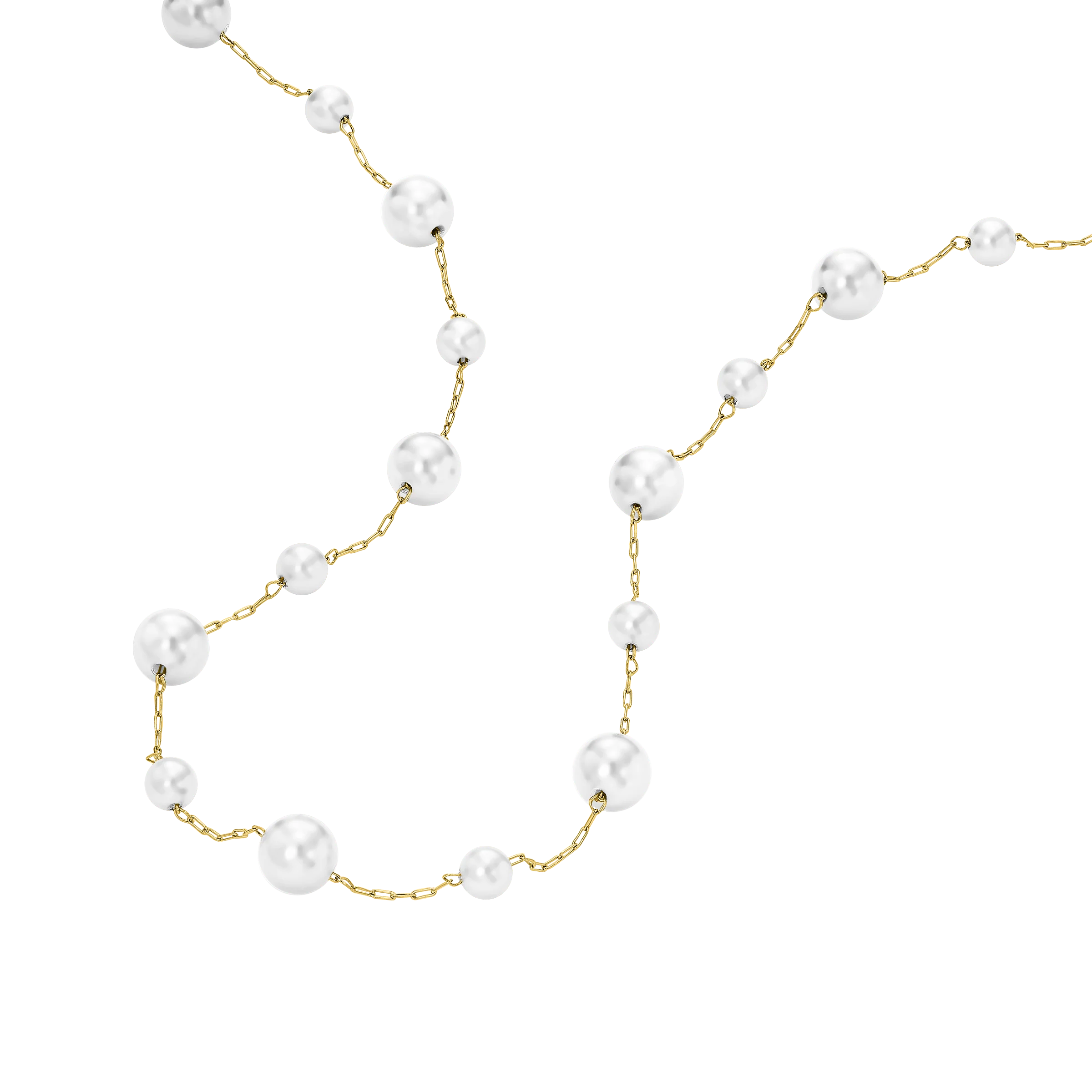 Police Opaline White Pearls Chain Necklace - Image 2