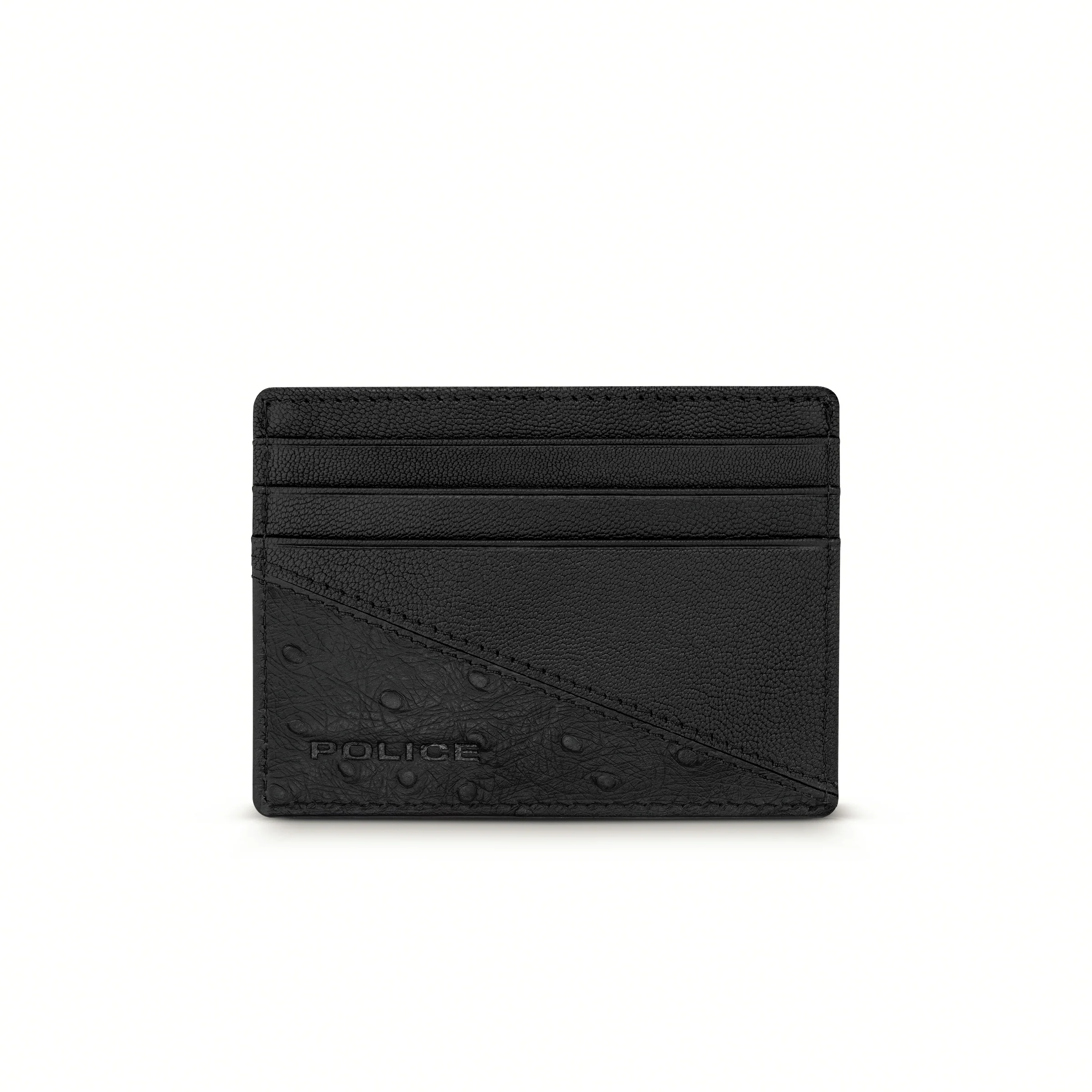 POLICE OSTRICH GENTS CARD CASE BLACK - Image 2