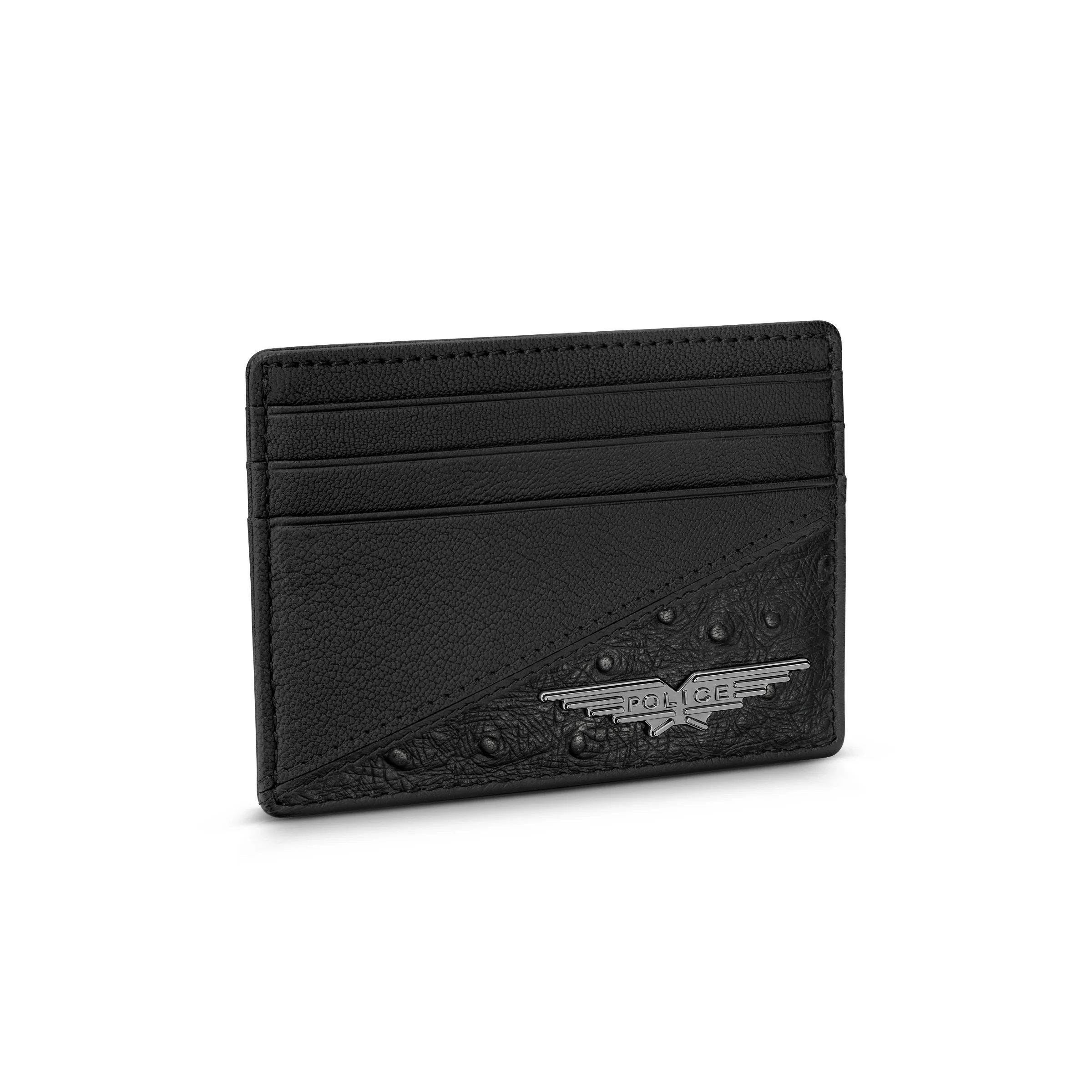 POLICE OSTRICH GENTS CARD CASE BLACK - Image 3