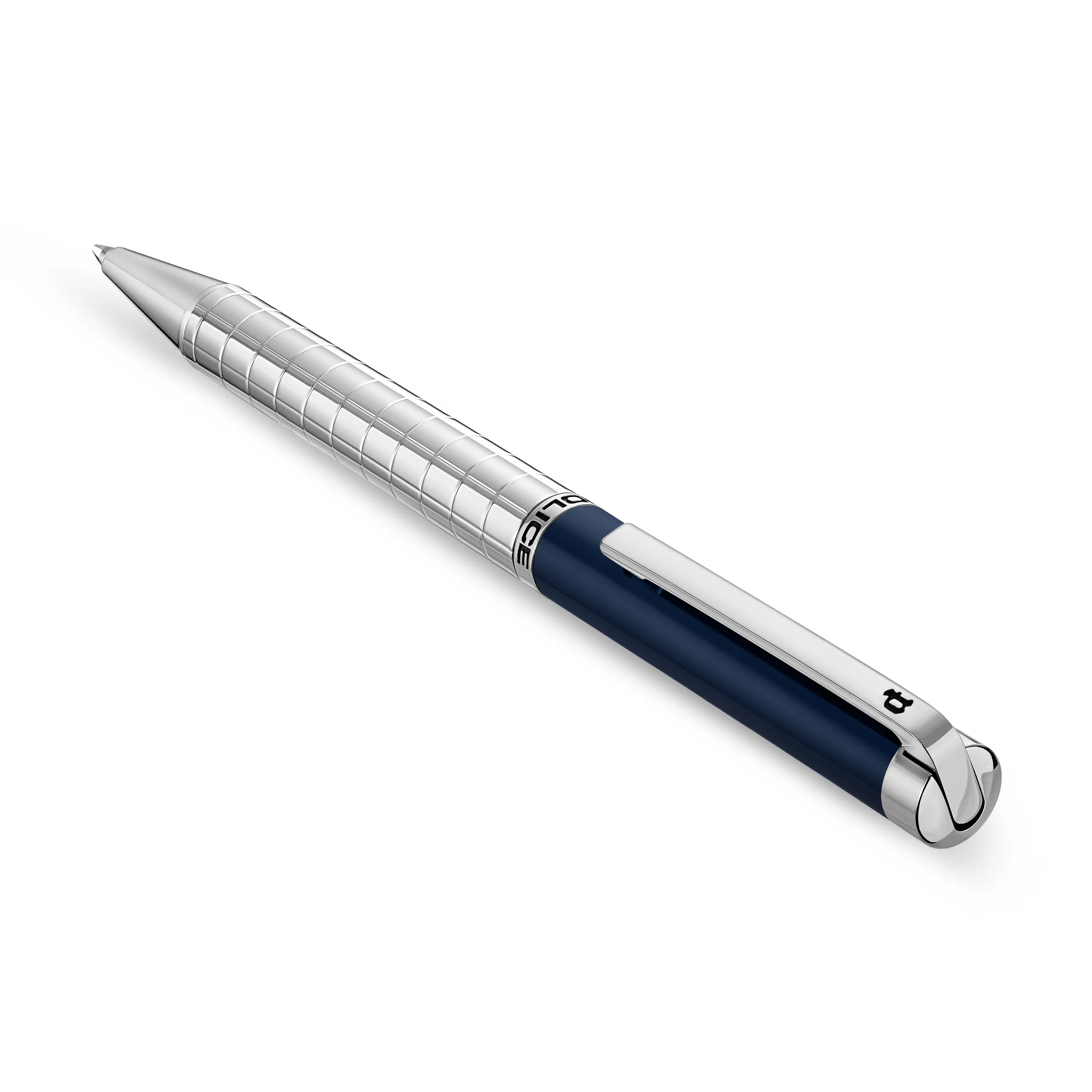 Police Precision Pen Textured Barrel Smooth Blue Upper Body Signature Band P Logo - Image 2