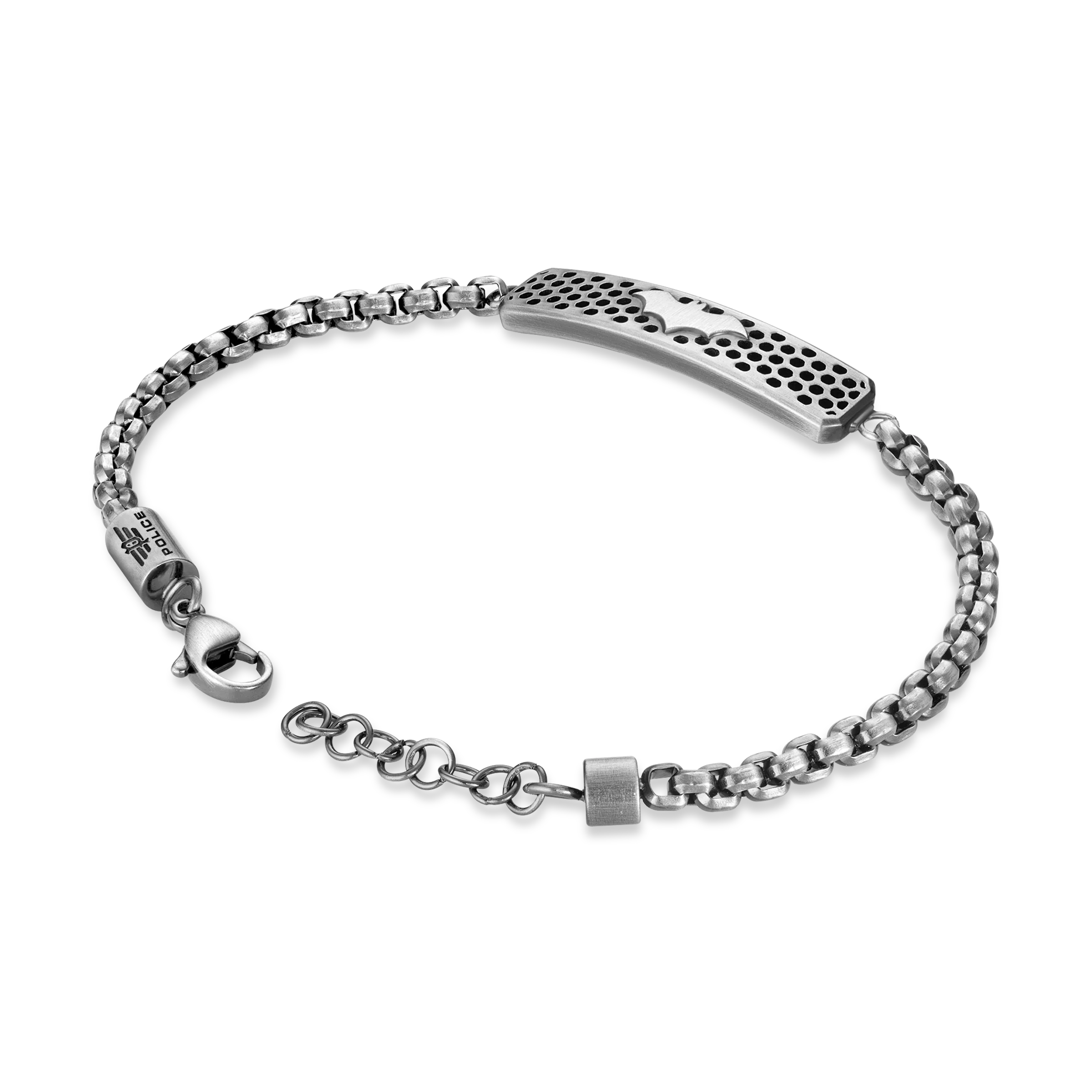 Police Protector Limited Edition Antique Stainless Steel Bracelet with Bat Motif - Image 2