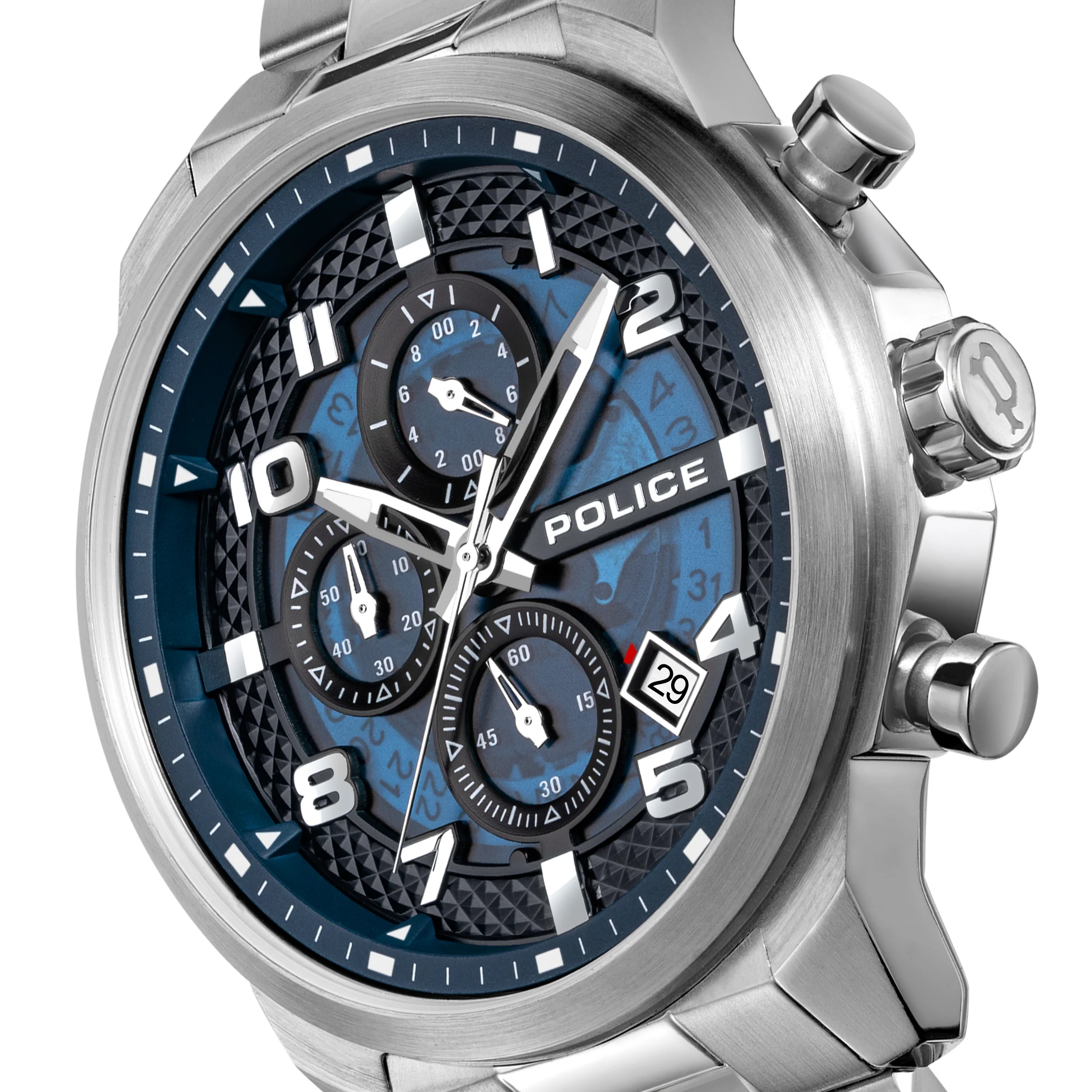 Police Soul Men's 50MM Silver Chronograph Stainless Steel Strap Watch - Image 4