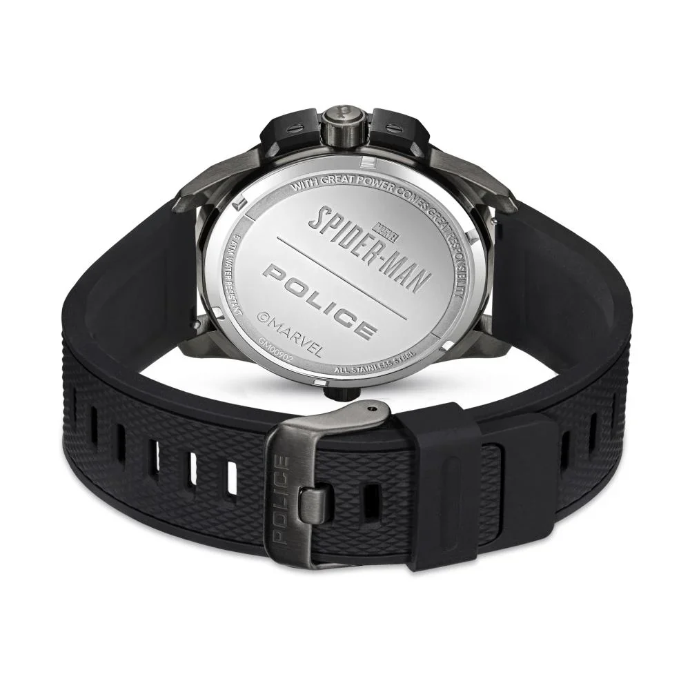 Police Spider Man Men's Watch - All Black - Spider Web Skeleton Dial - Image 4