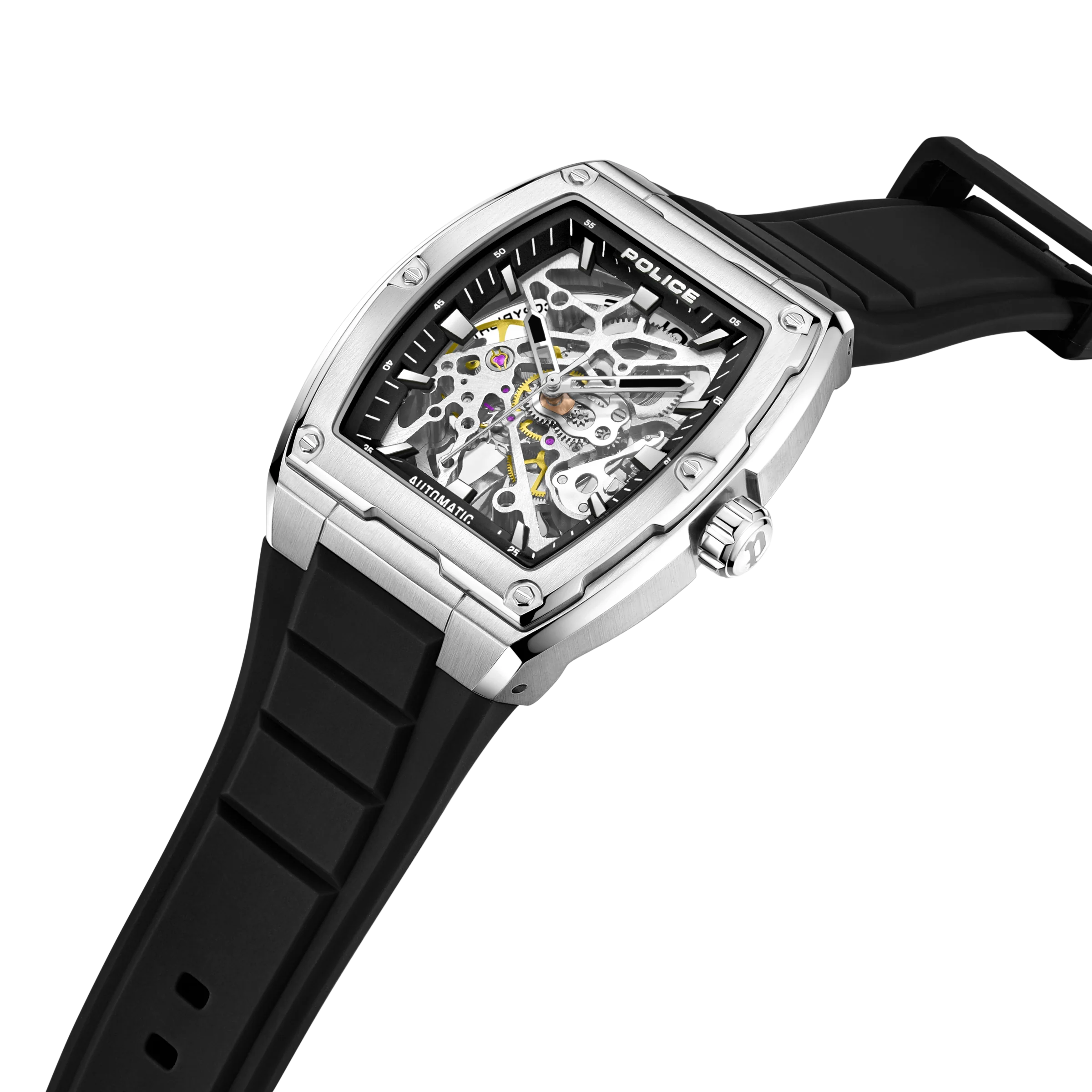 Police Steel Case, Black  Dial, Black Silicone - Image 3