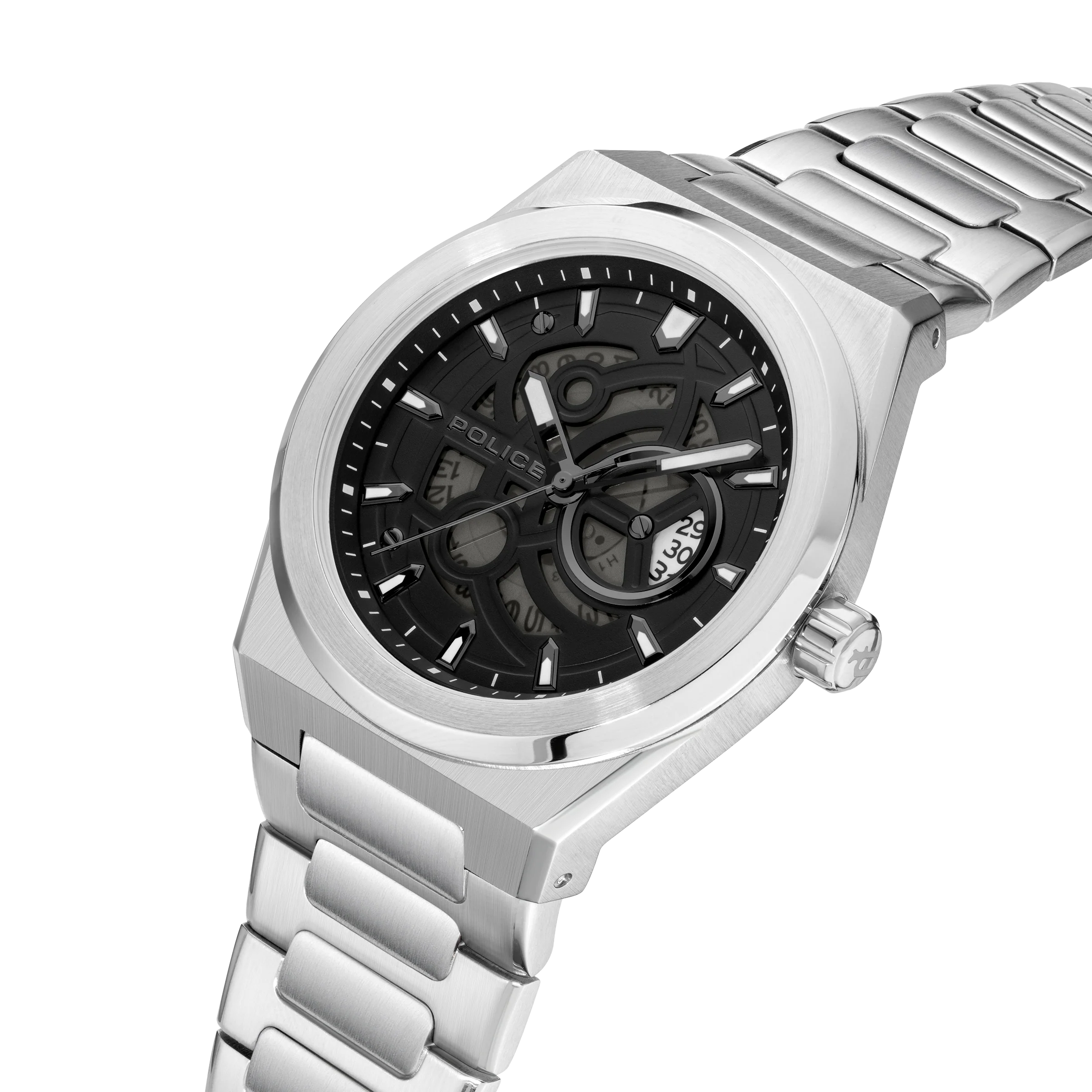 Police Steel Case, Black Dial, Steel Watch - Image 2
